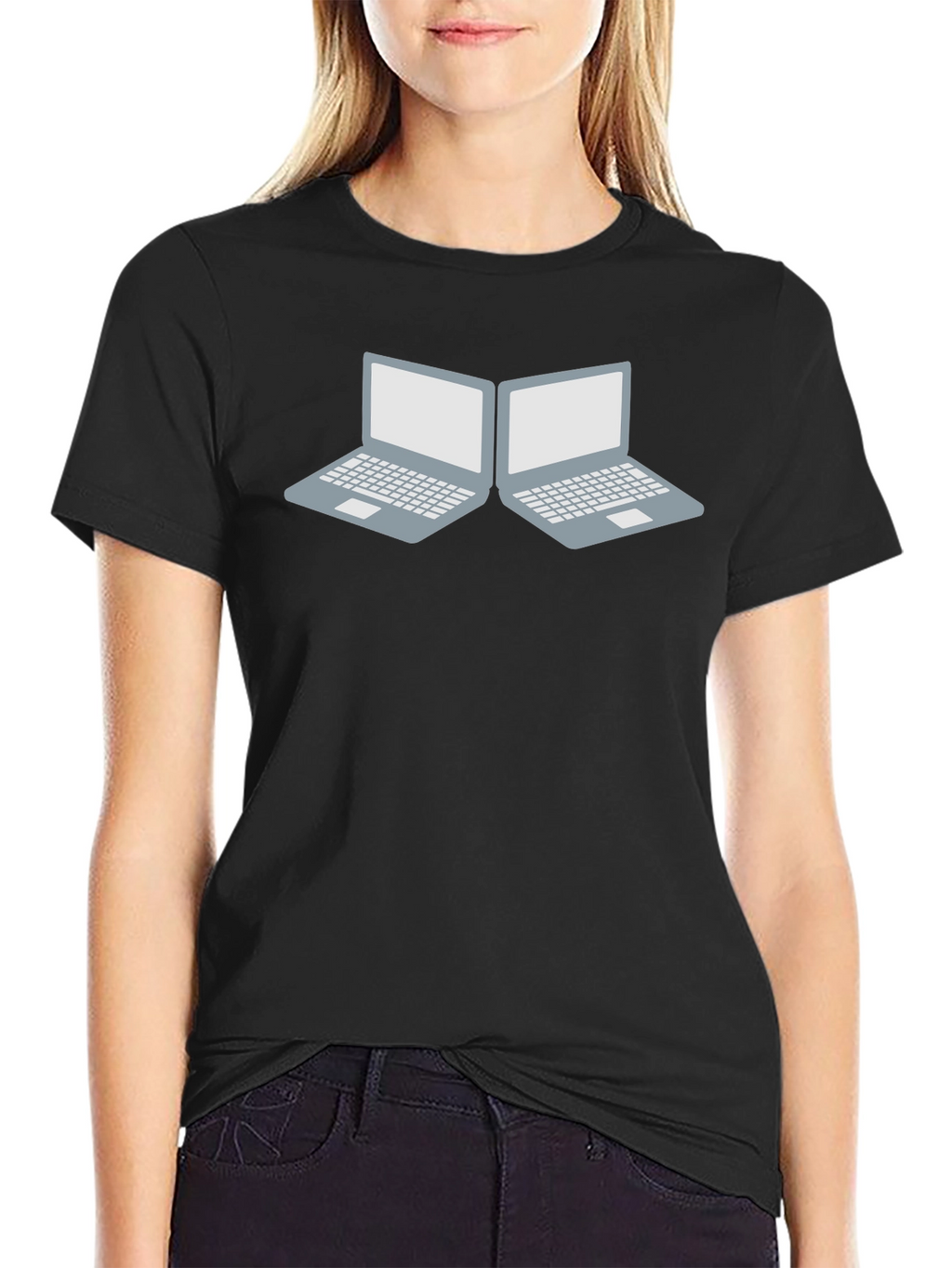 Laptop Duo Graphic Tee - Tech Enthusiast Style