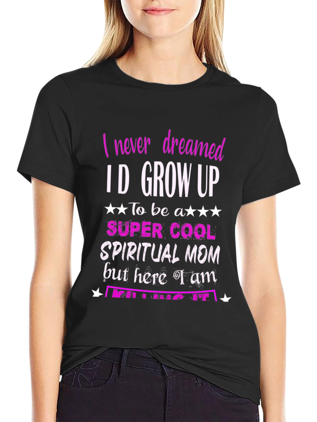 Spiritual Mom Graphic T-Shirt - Black