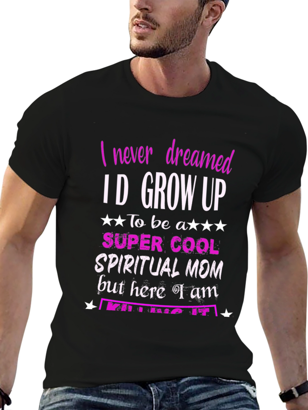 Spiritual Mom Graphic T-Shirt - Black