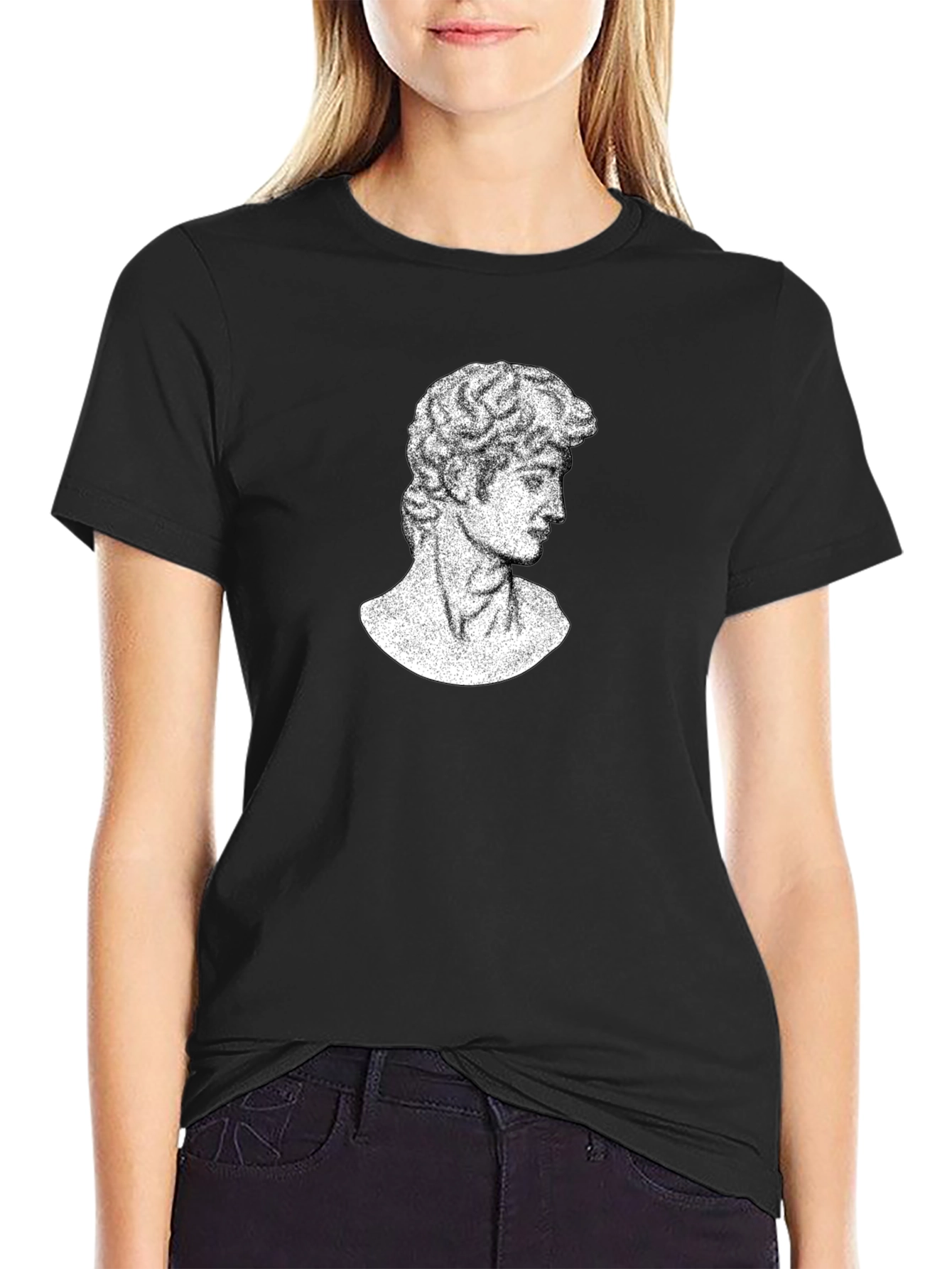 David Bust Graphic Tee - Black Casual T-Shirt