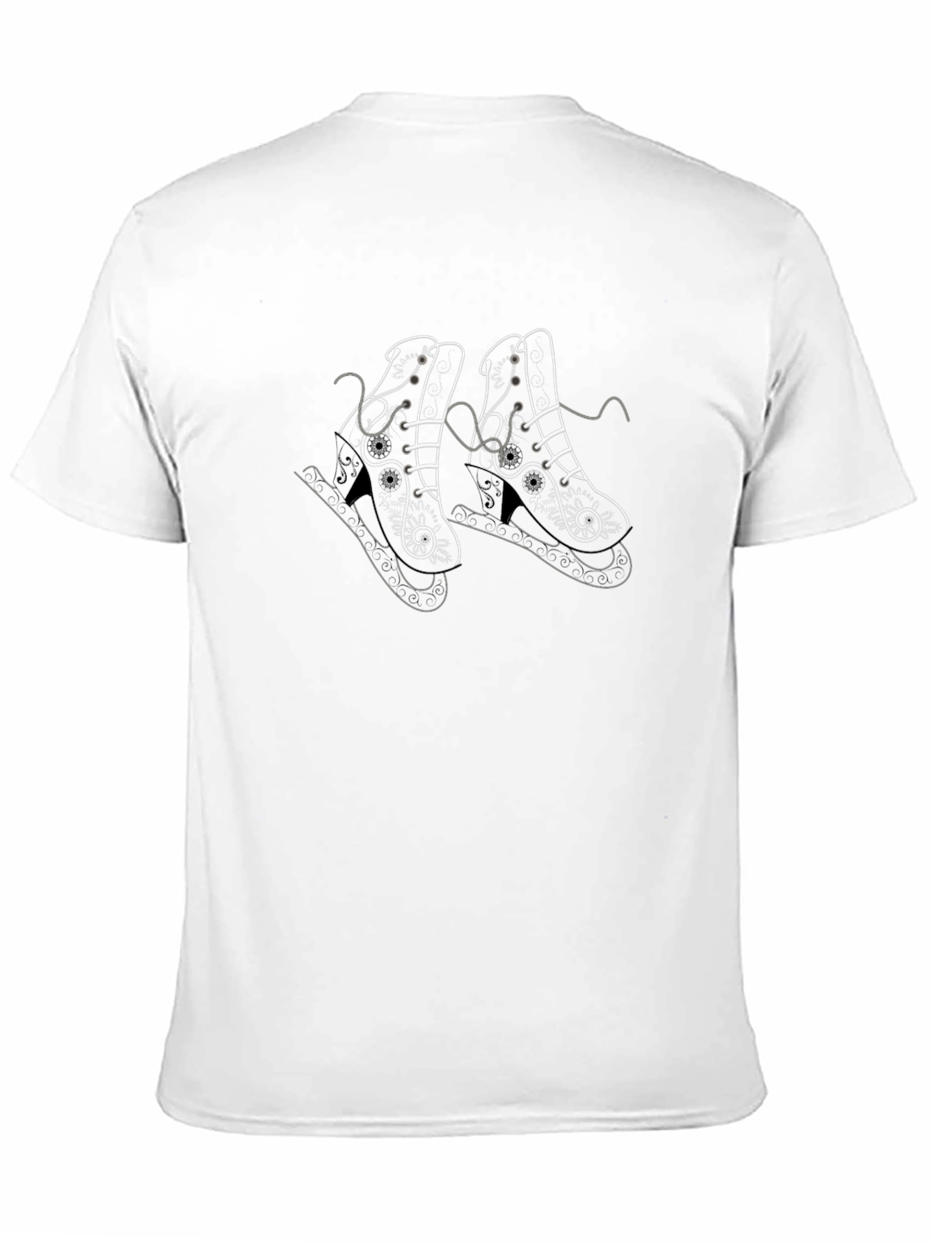 Black T-Shirt with Ice Skate Design