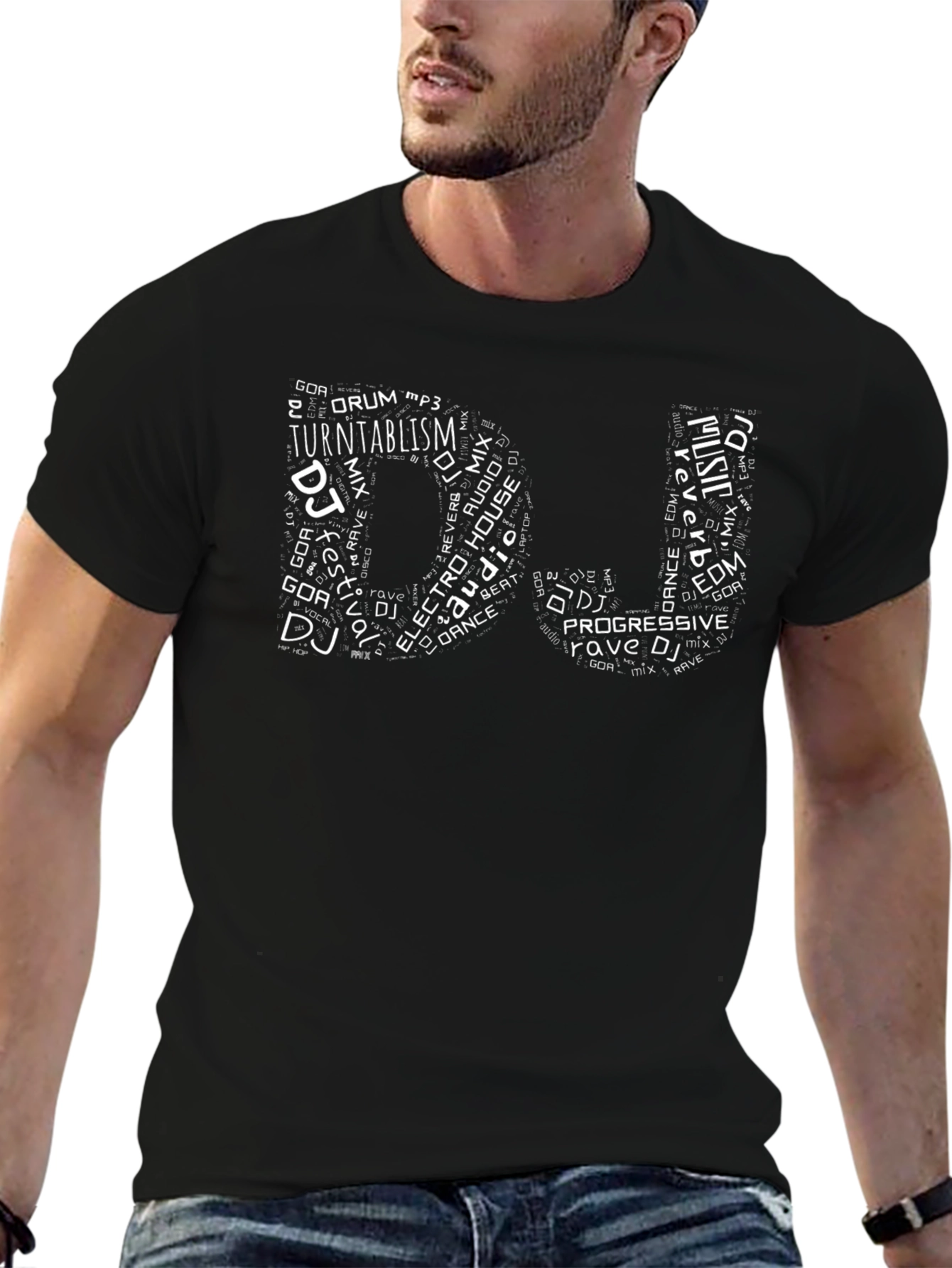 DJ Music Word Art T-Shirt