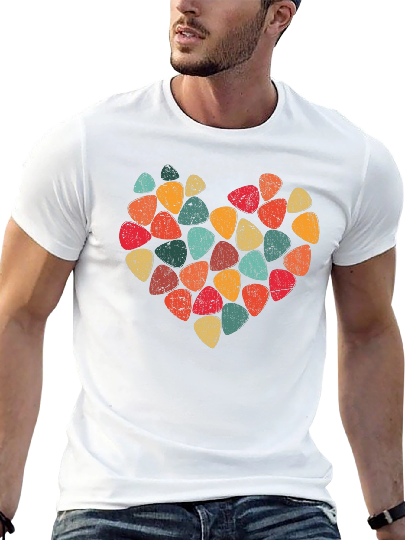 Guitar Pick Heart T-Shirt - Music Lover Tee