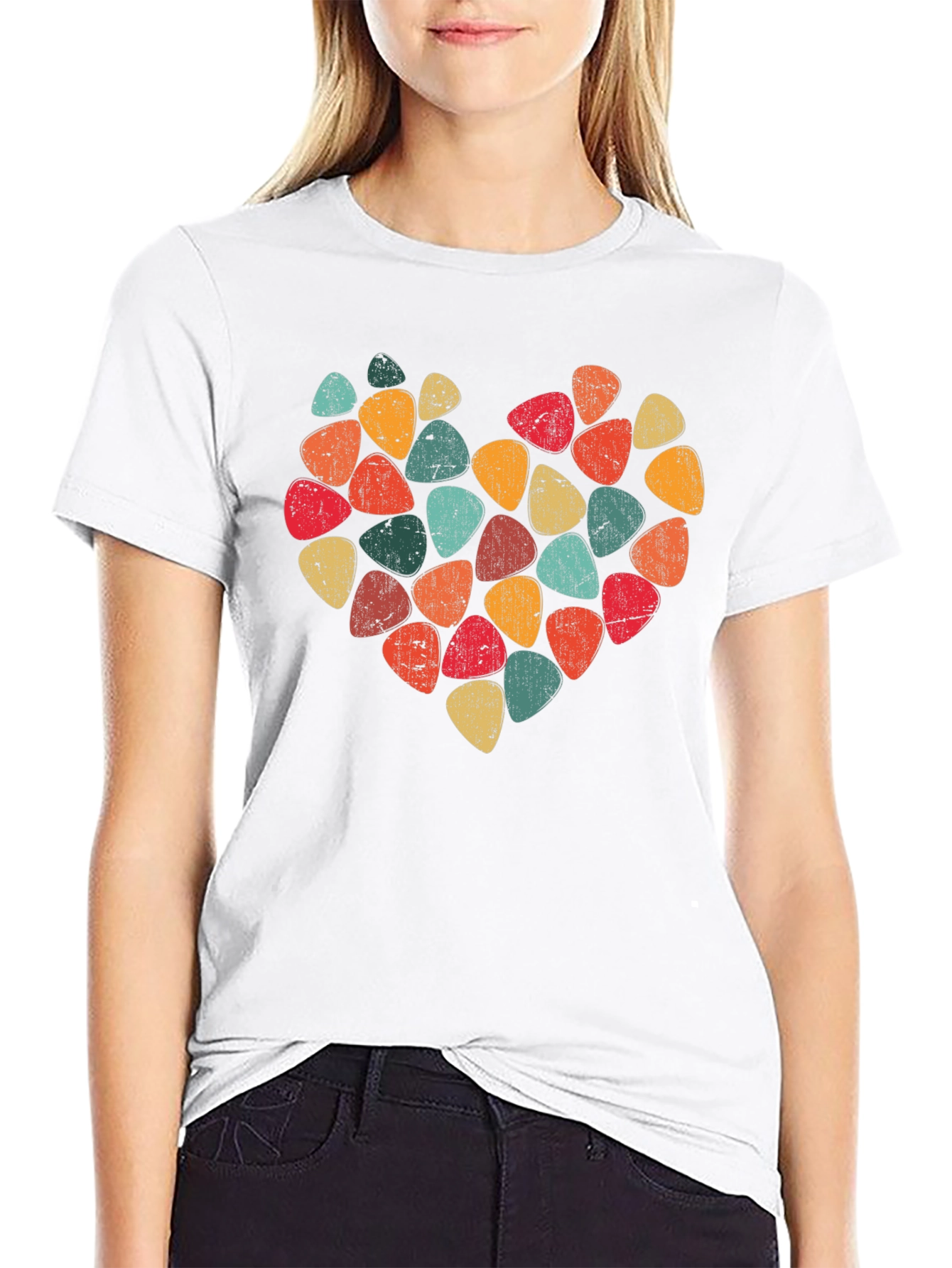 Guitar Pick Heart T-Shirt - Music Lover Tee
