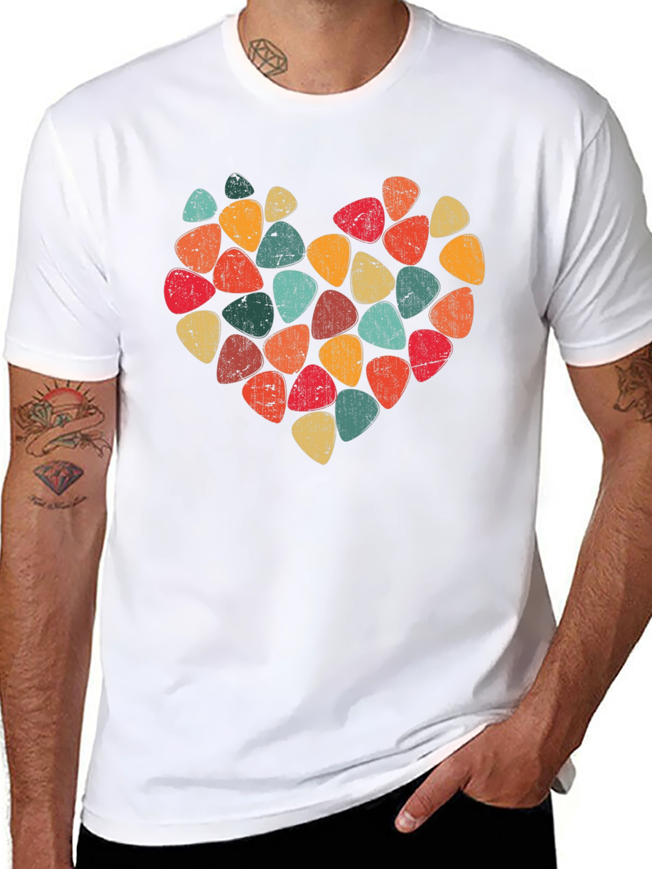 Guitar Pick Heart T-Shirt - Music Lover Tee