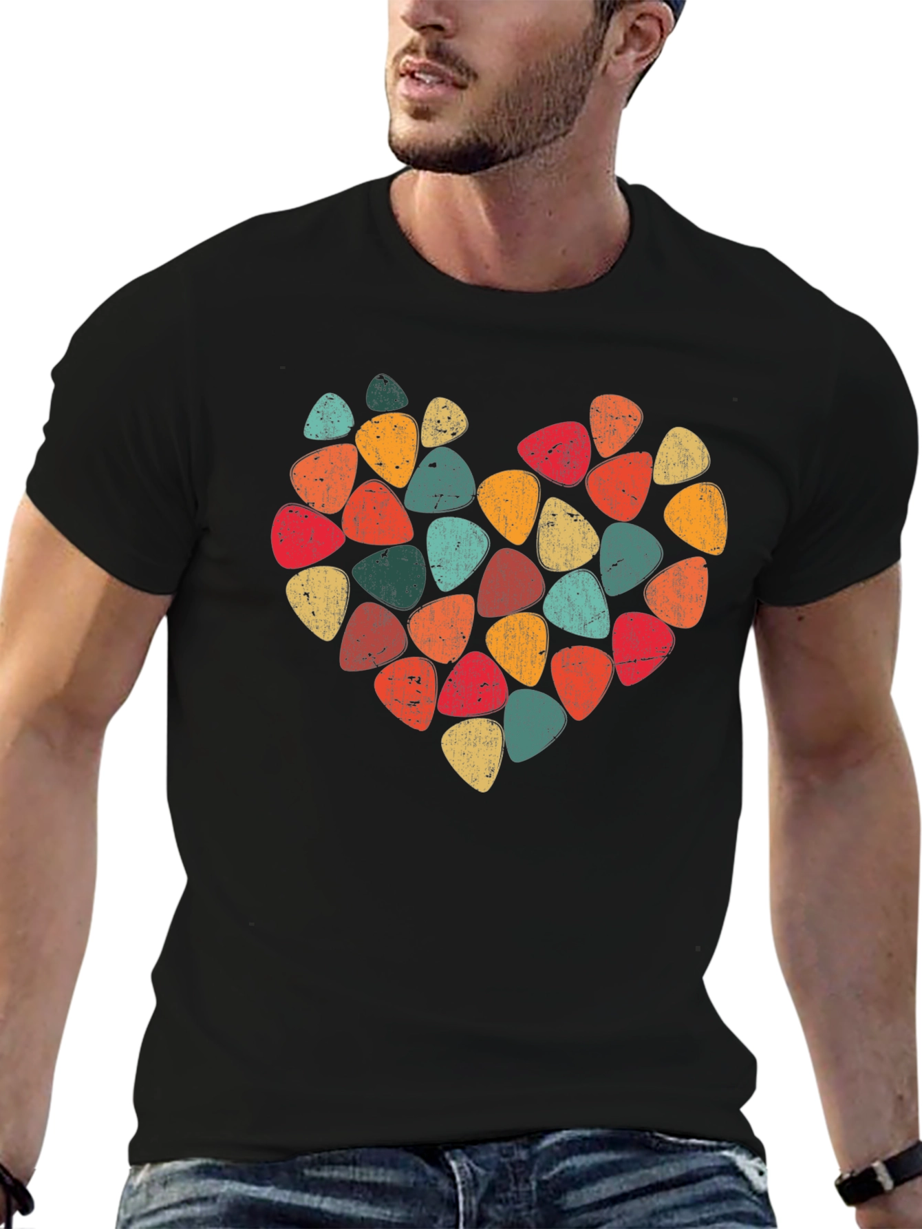 Guitar Pick Heart T-Shirt - Music Lover Tee