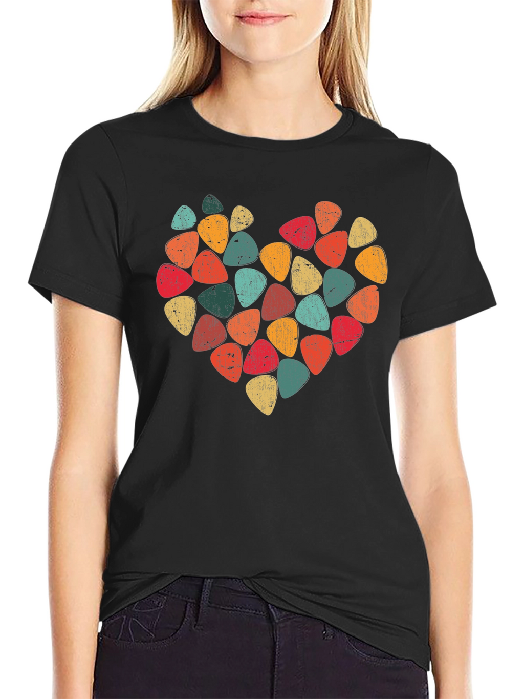 Guitar Pick Heart T-Shirt - Music Lover Tee