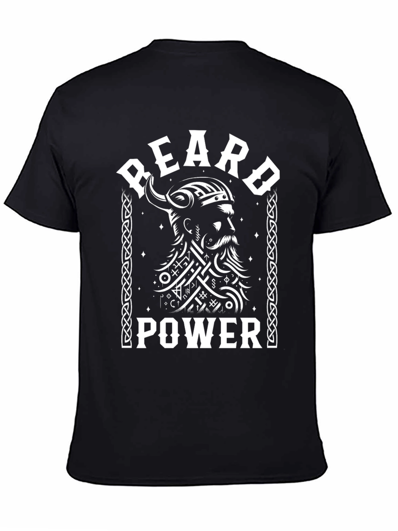 Beard Power Viking T-Shirt - Black Graphic Tee