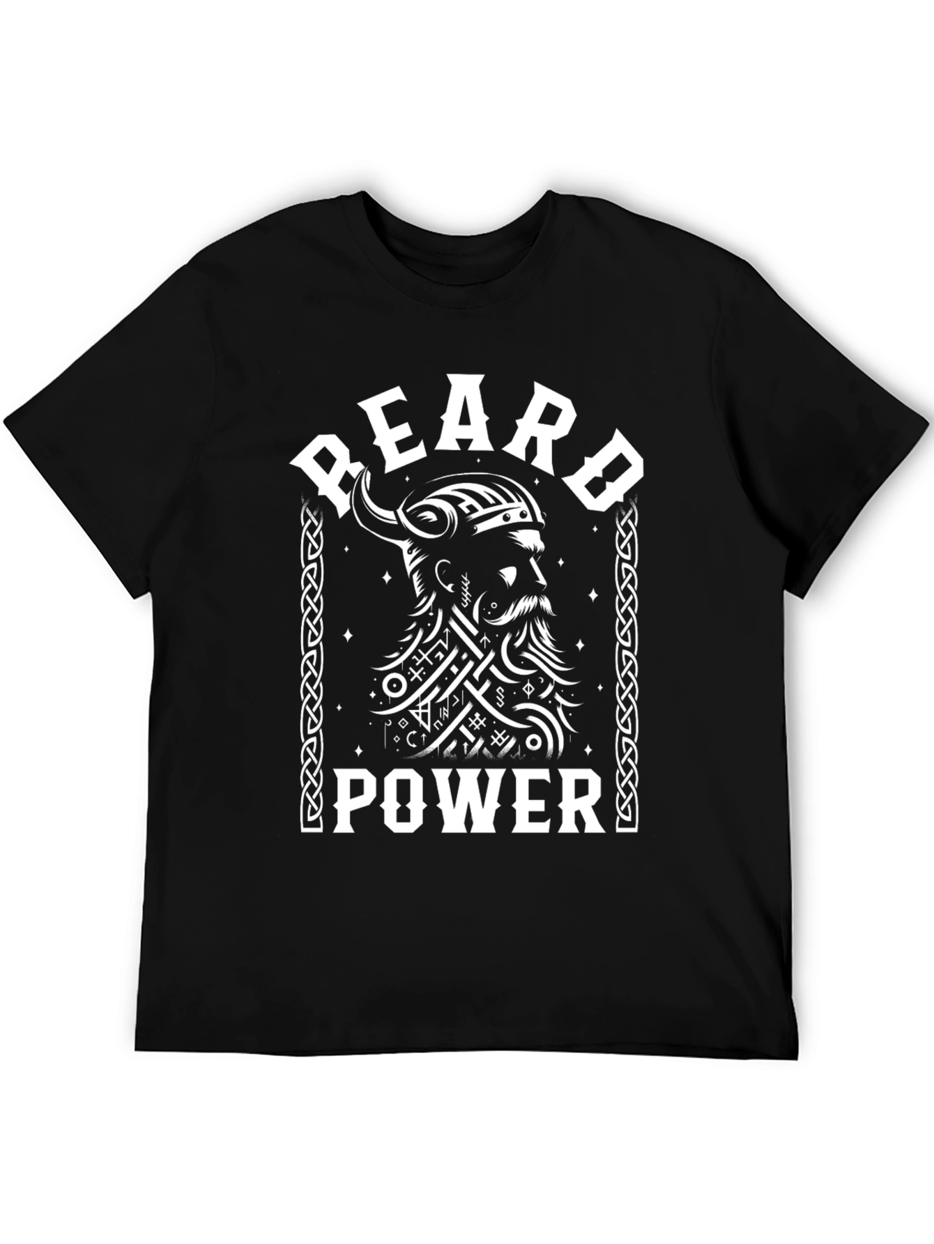 Beard Power Viking T-Shirt - Black Graphic Tee