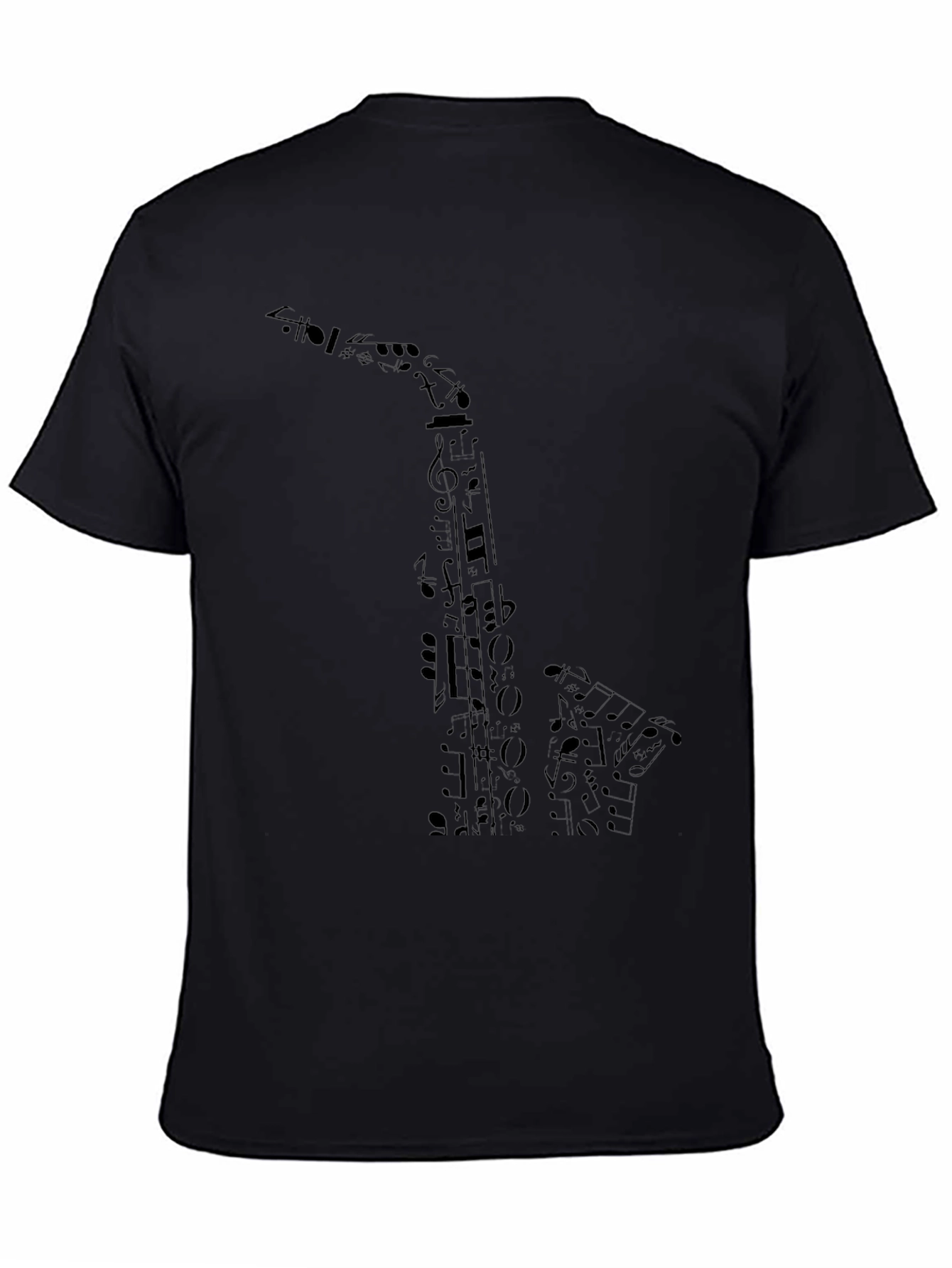 Musical Saxophone Graphic Tee - Black