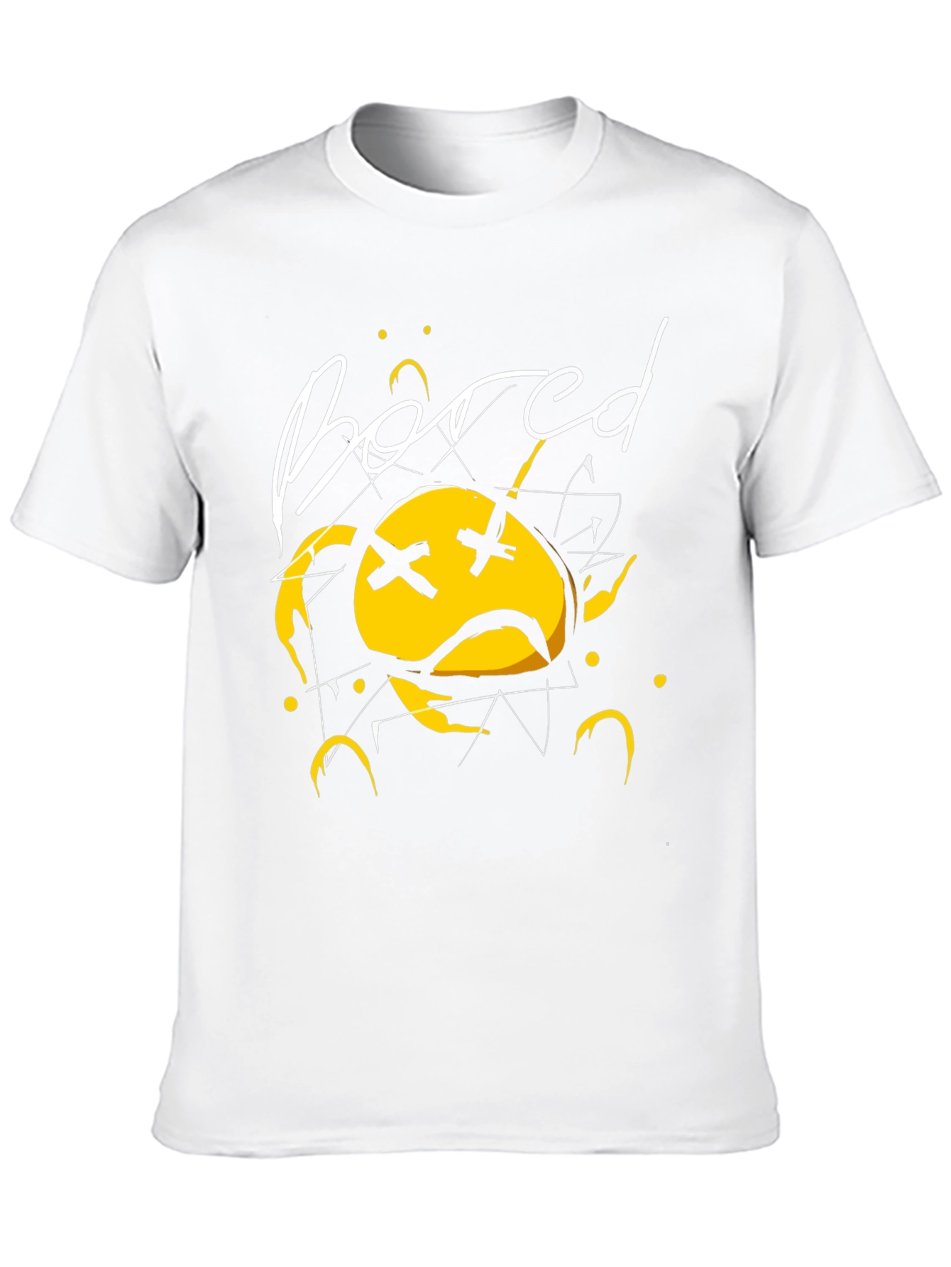Bored Face Graphic T-Shirt - Stylish Black Tee