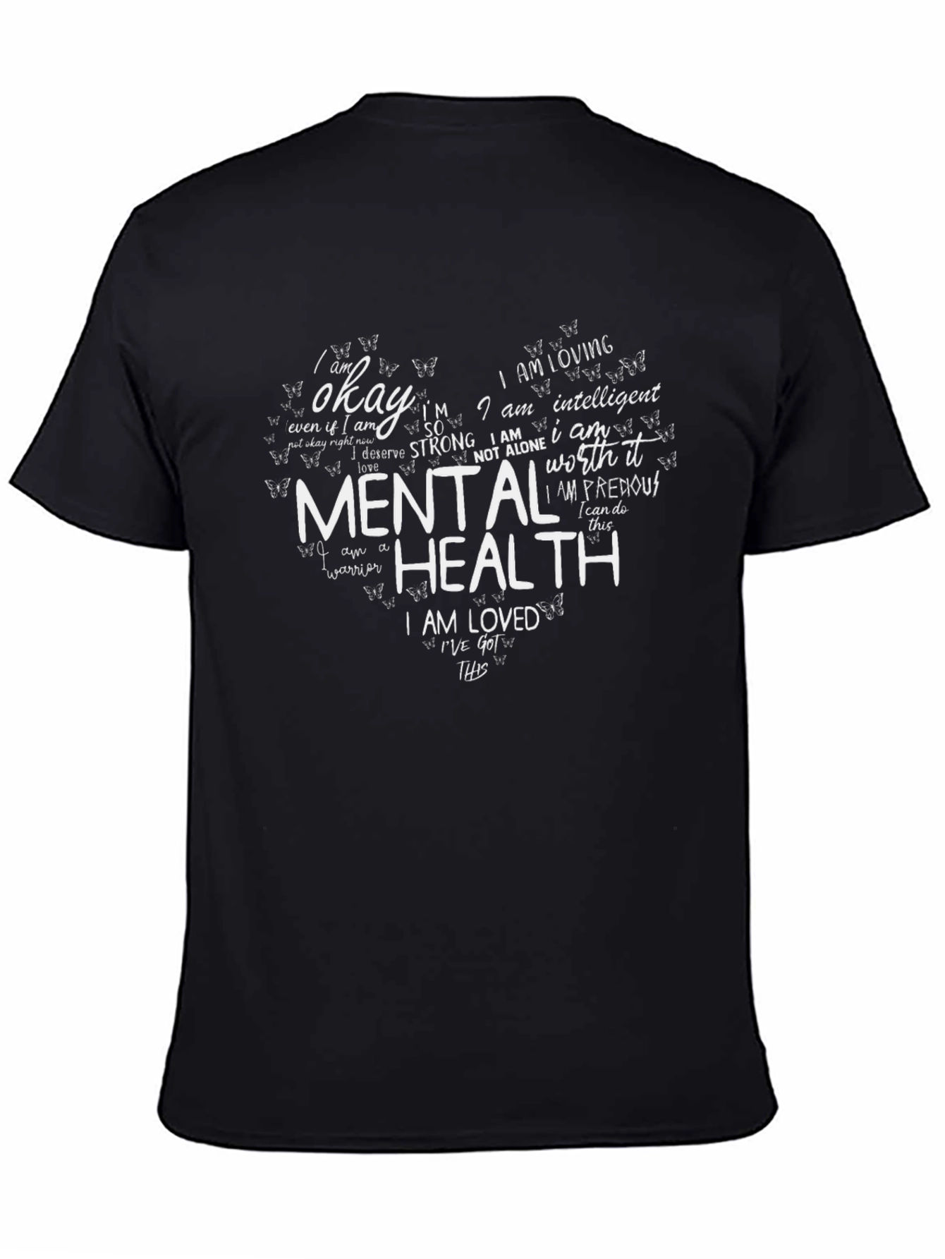 Mental Health Awareness T-Shirt - Word Art Heart Design