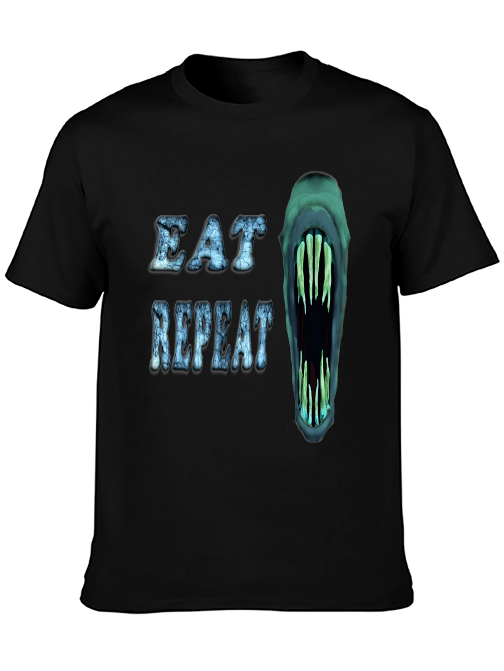 Eat Repeat Graphic Tee - Monster Mouth Design