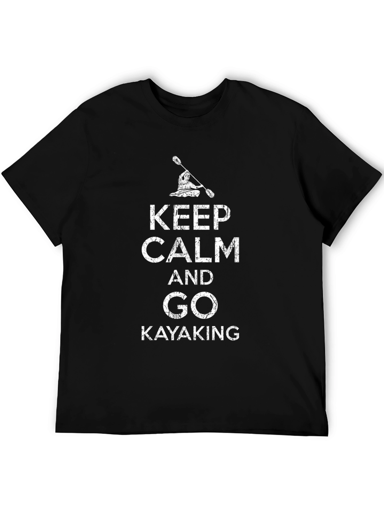 Keep Calm and Go Kayaking Graphic Tee - Black