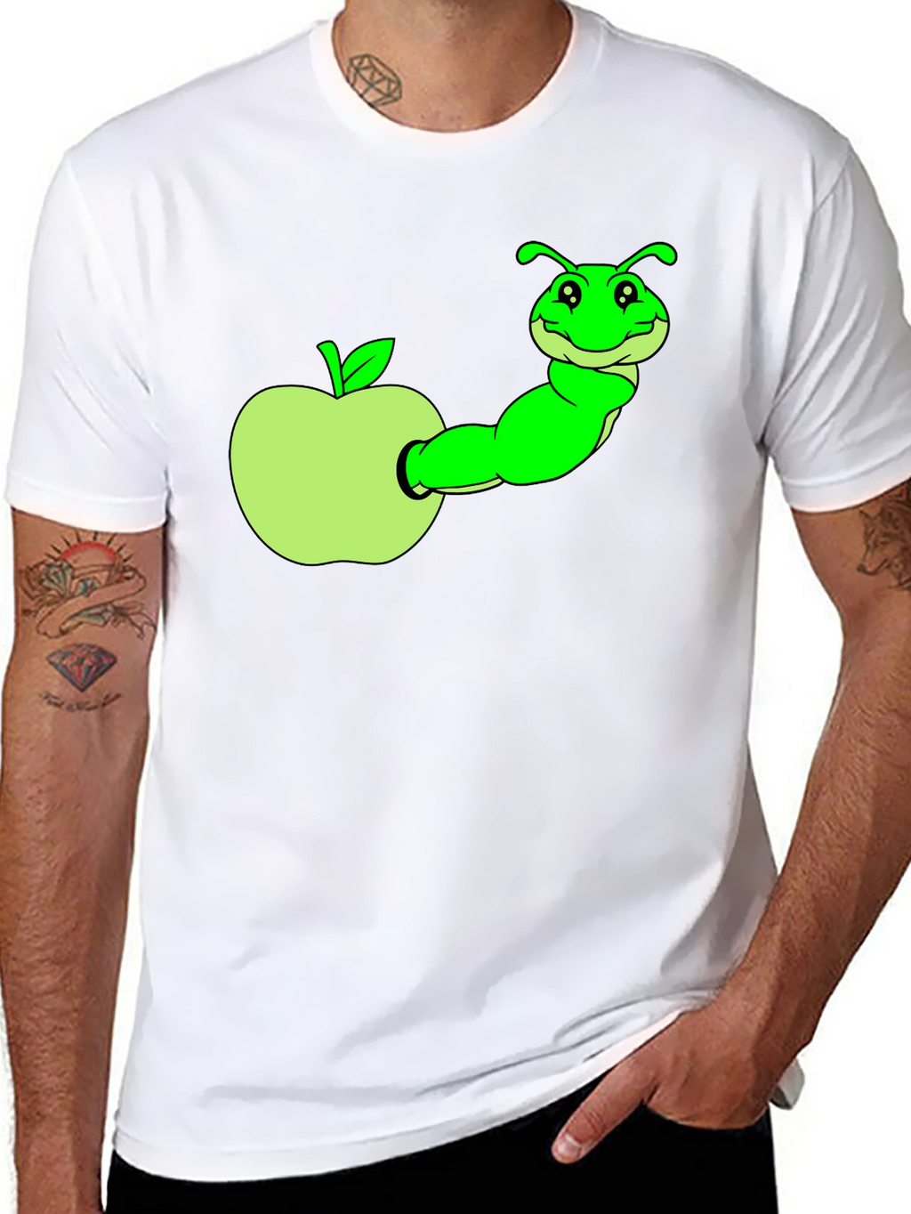 Caterpillar in Apple Graphic T-Shirt