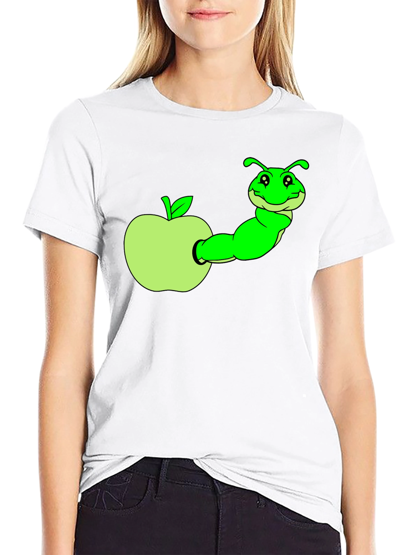 Caterpillar in Apple Graphic T-Shirt