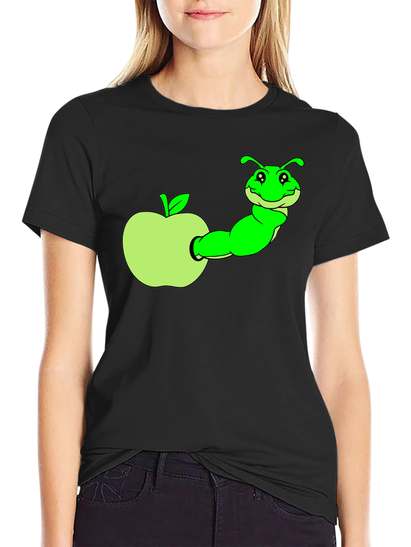 Caterpillar in Apple Graphic T-Shirt