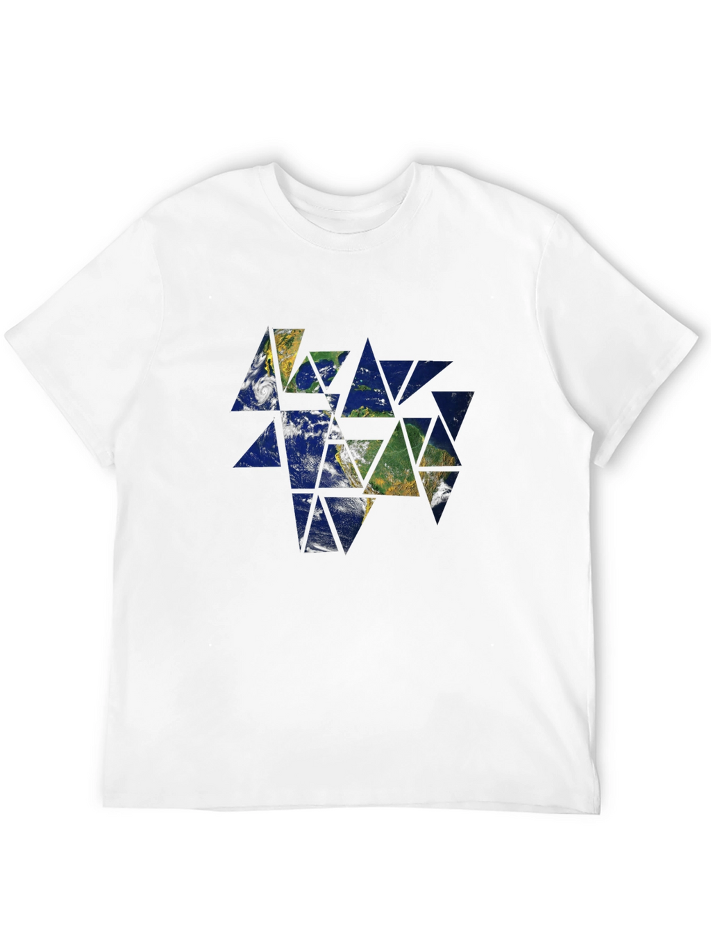 Geometric Earth Graphic Tee - Modern Style