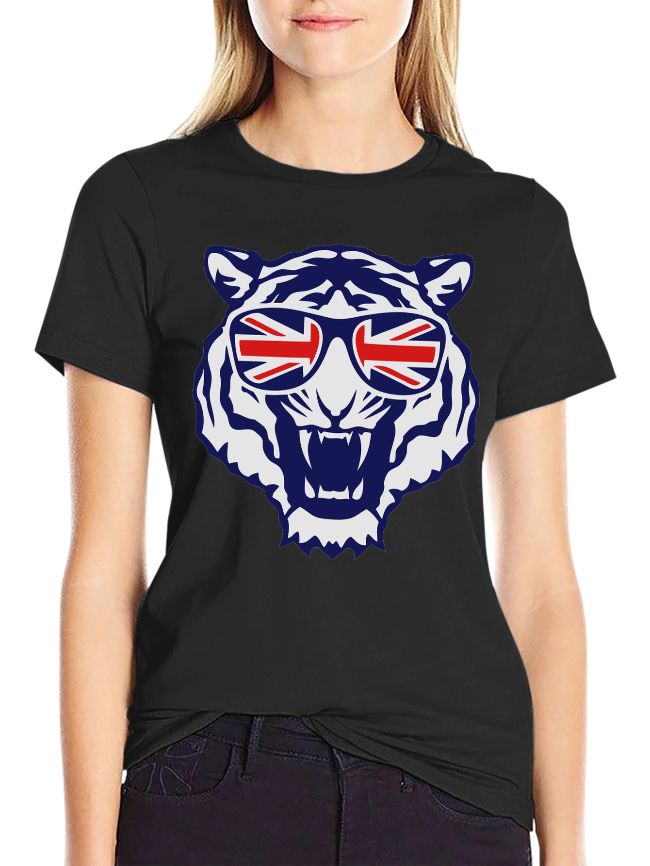 Cool Tiger Union Jack Sunglasses Graphic Tee