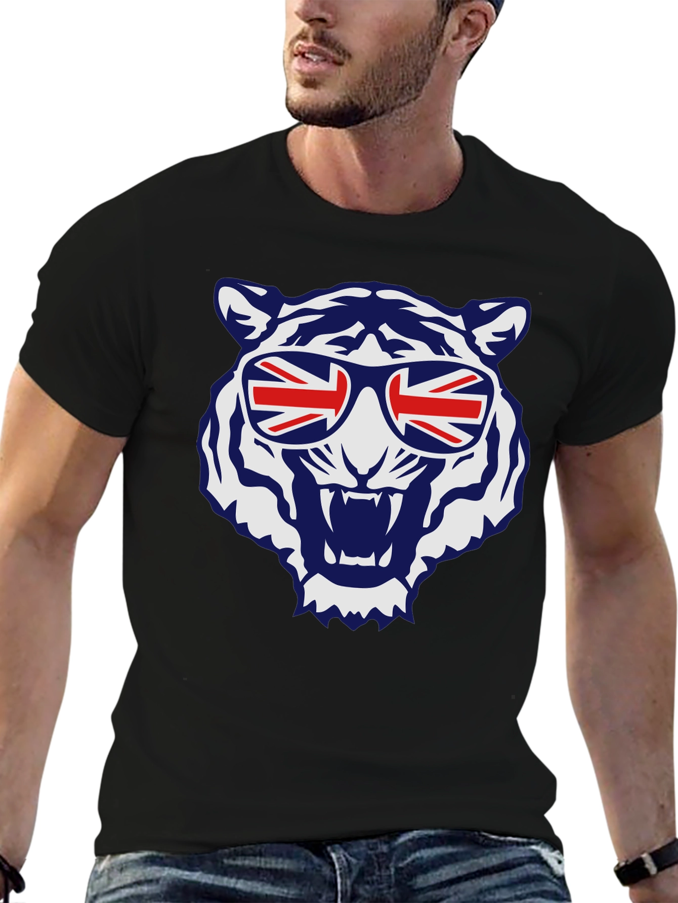 Cool Tiger Union Jack Sunglasses Graphic Tee