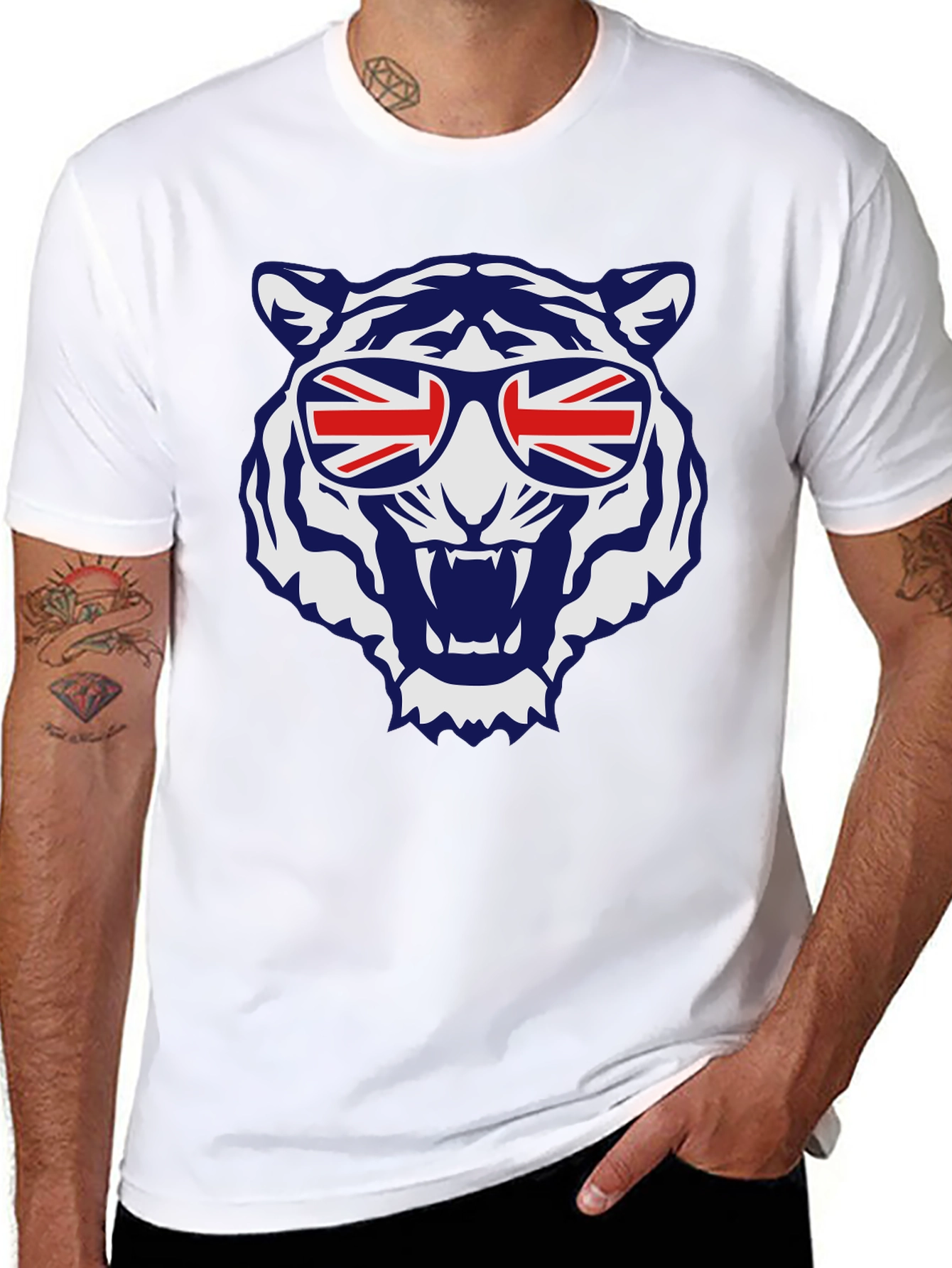 Cool Tiger Union Jack Sunglasses Graphic Tee