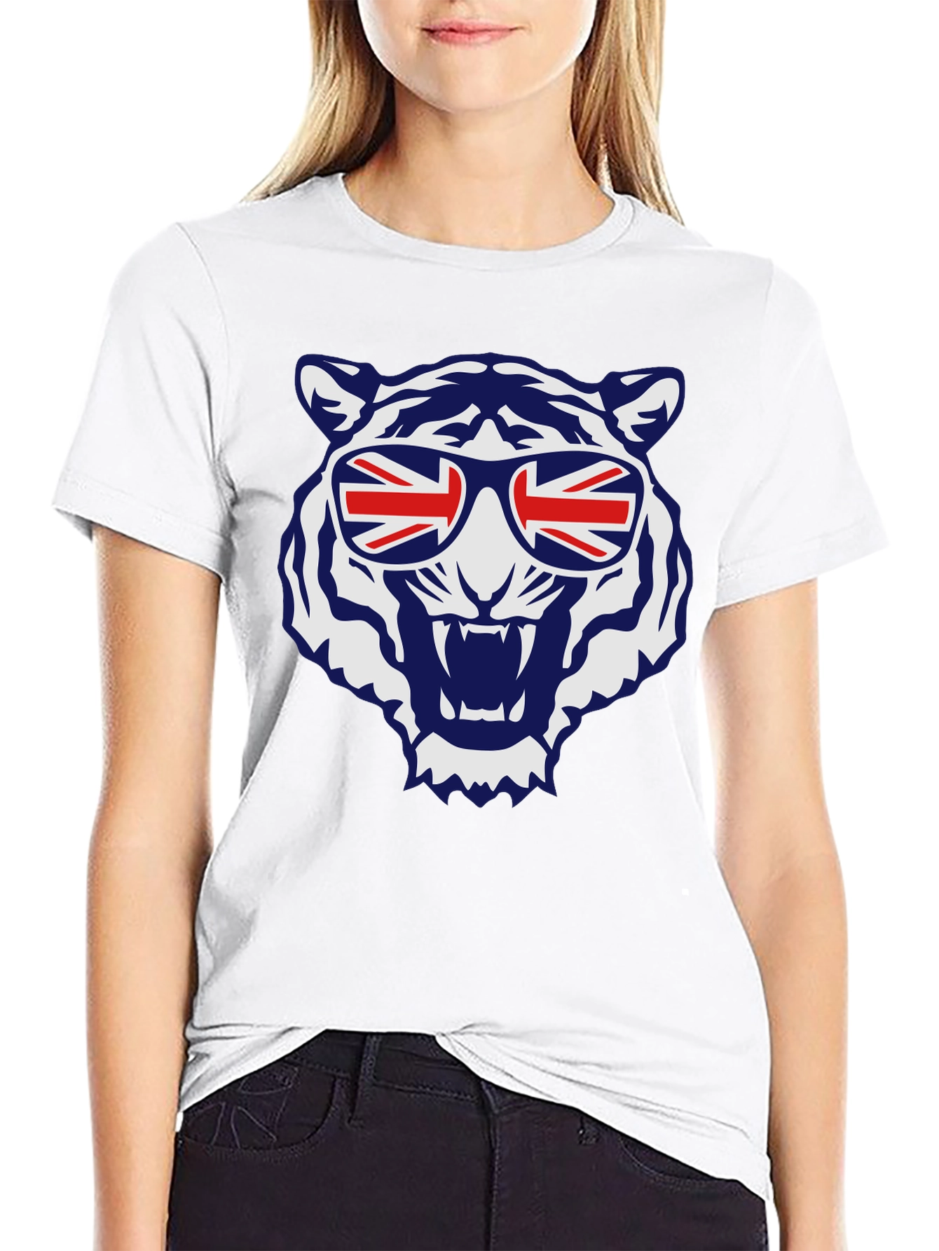 Cool Tiger Union Jack Sunglasses Graphic Tee