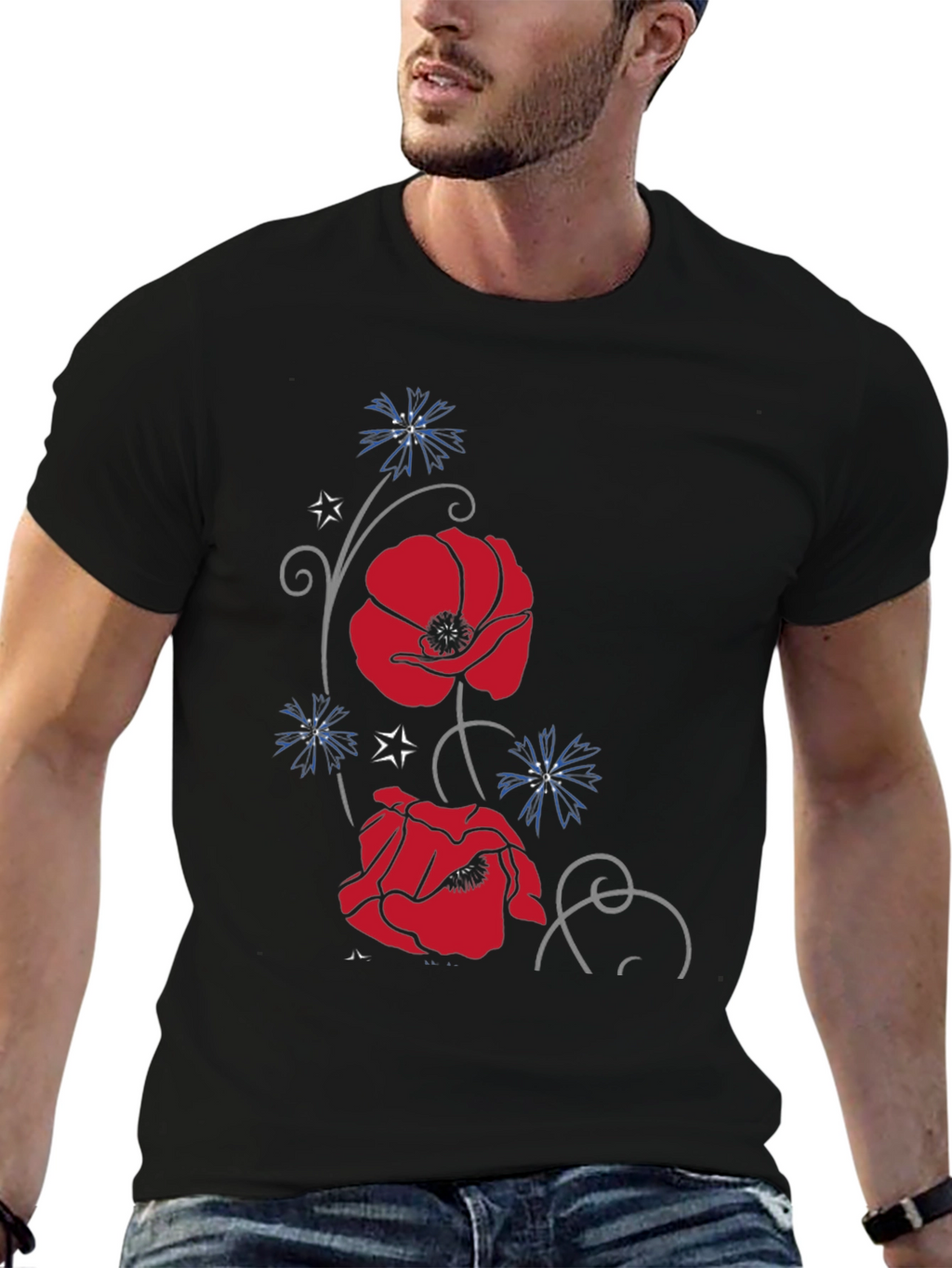 Floral Poppy T-Shirt - Stylish Graphic Tee