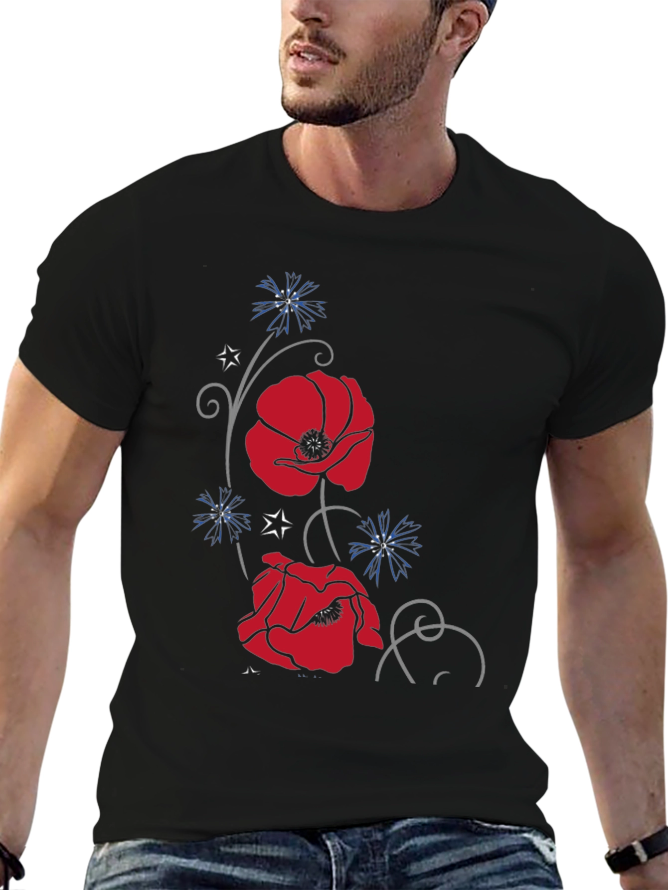 Floral Poppy T-Shirt - Stylish Graphic Tee