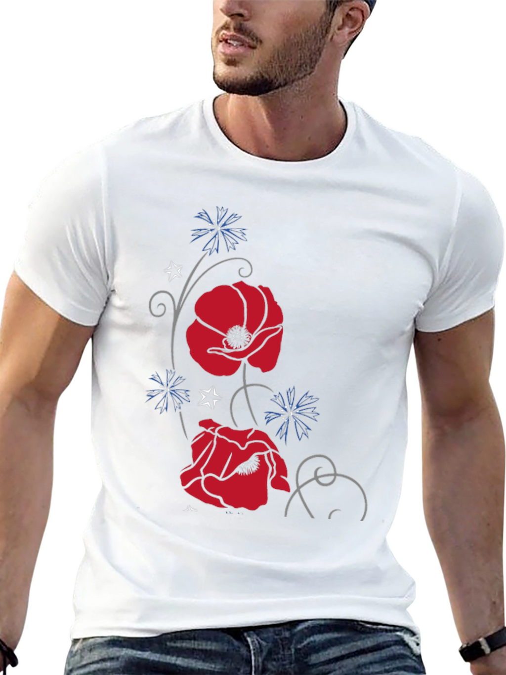 Floral Poppy T-Shirt - Stylish Graphic Tee