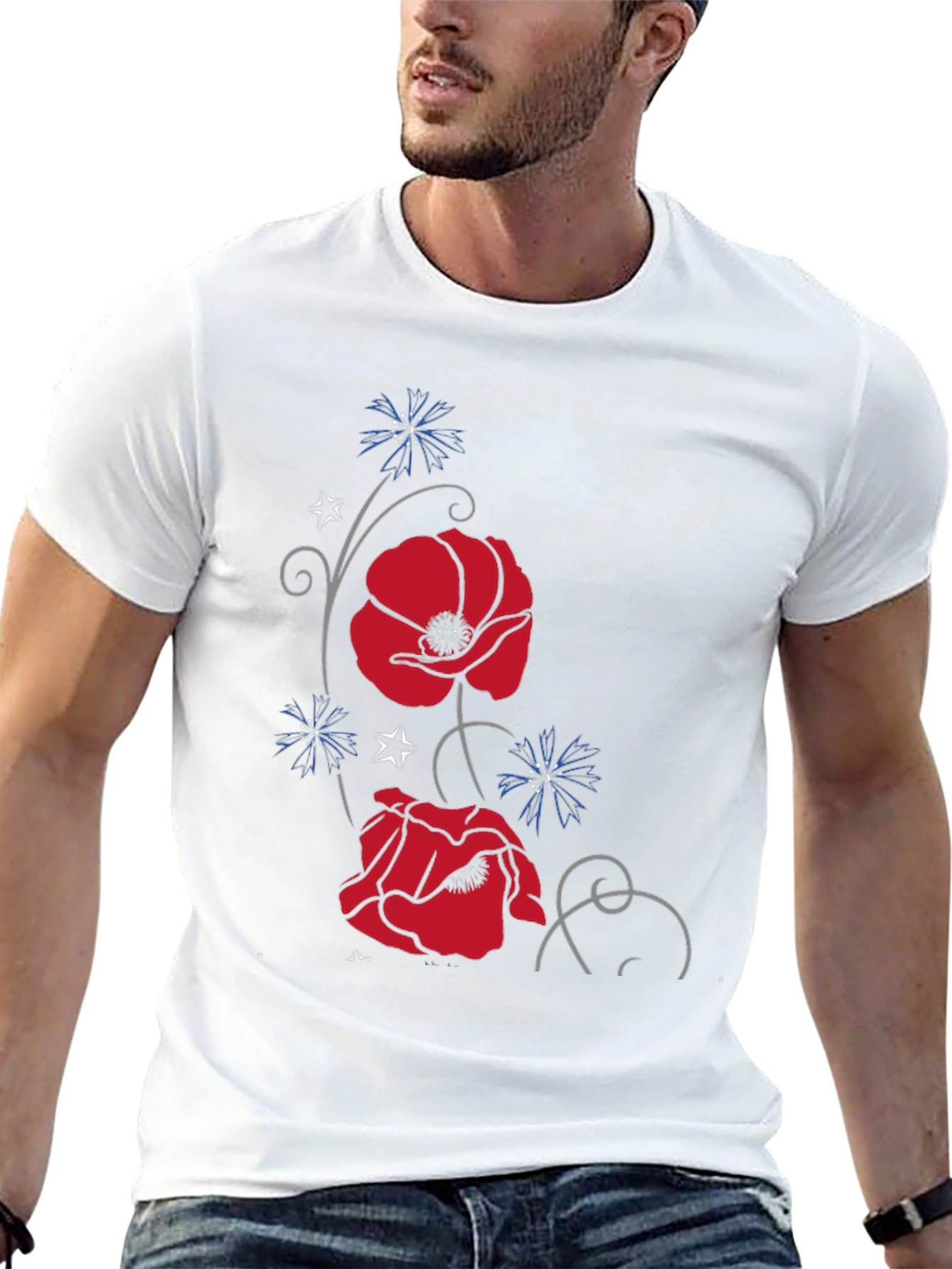 Floral Poppy T-Shirt - Stylish Graphic Tee