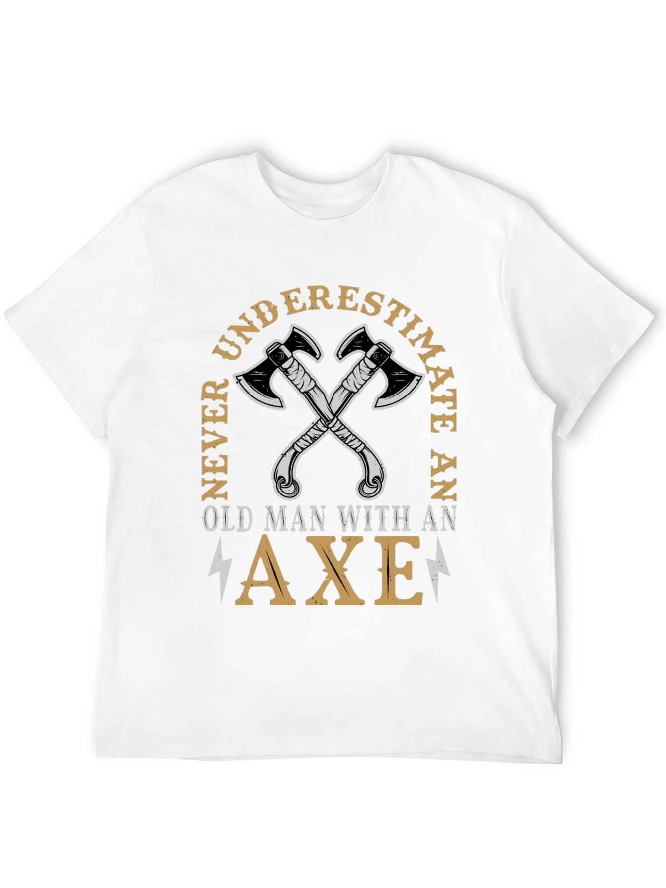 Never Underestimate Old Man Axe T-Shirt