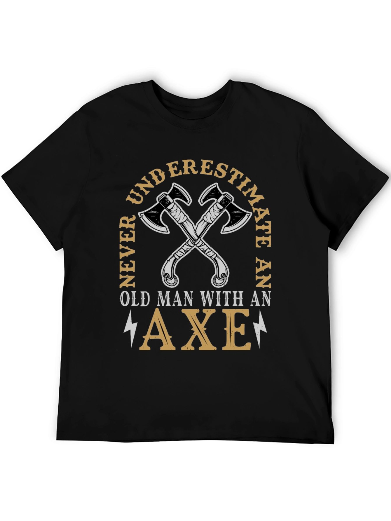 Never Underestimate Old Man Axe T-Shirt