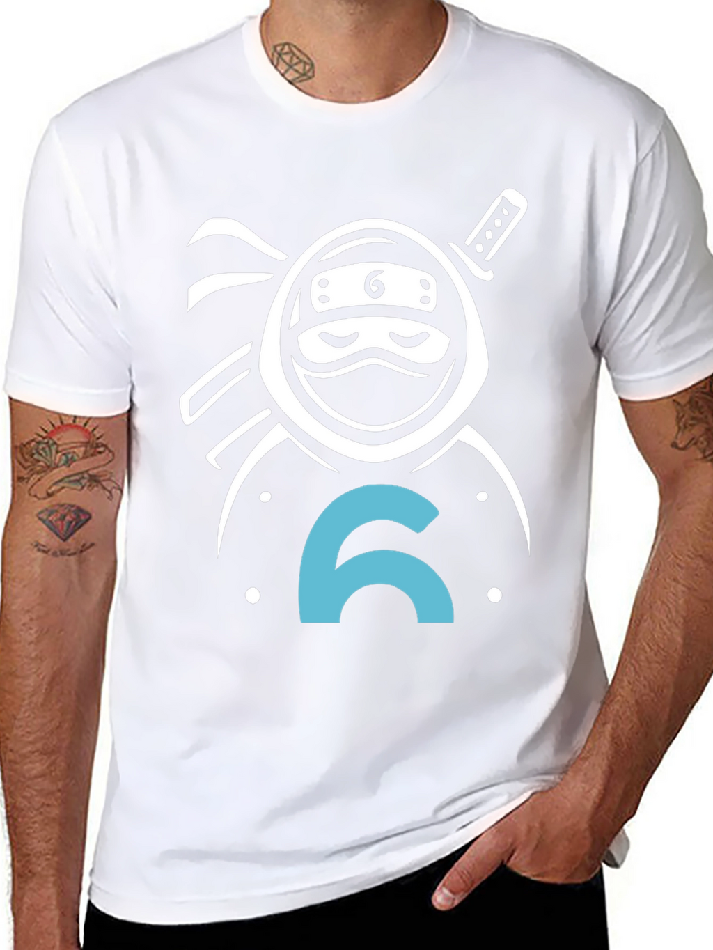 Ninja Number 6 T-Shirt - Black