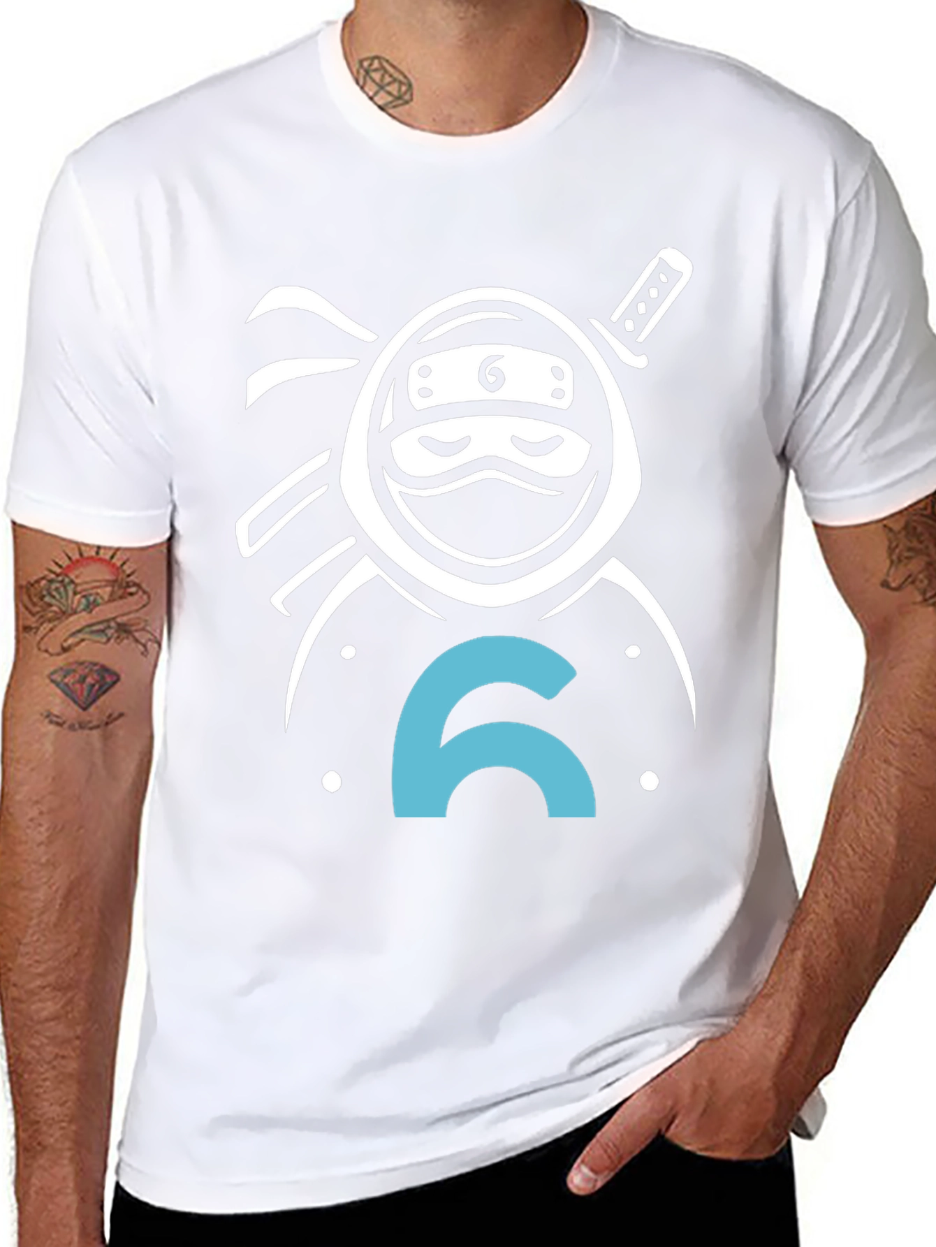 Ninja Number 6 T-Shirt - Black