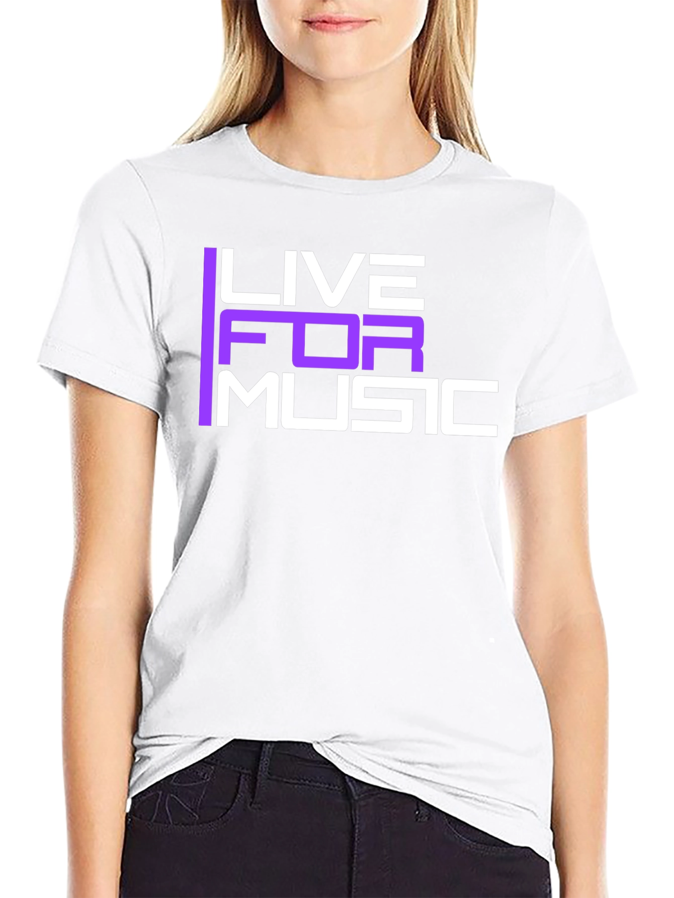 Live for Music Graphic T-Shirt - Black