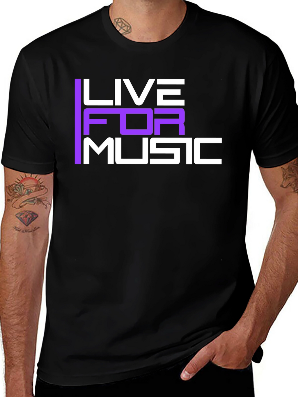 Live for Music Graphic T-Shirt - Black