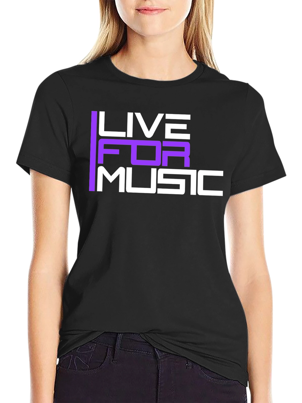 Live for Music Graphic T-Shirt - Black