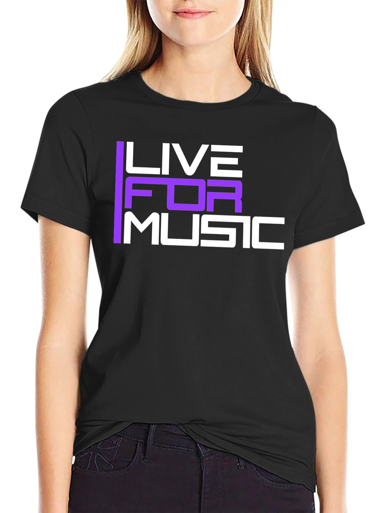 Live for Music Graphic T-Shirt - Black