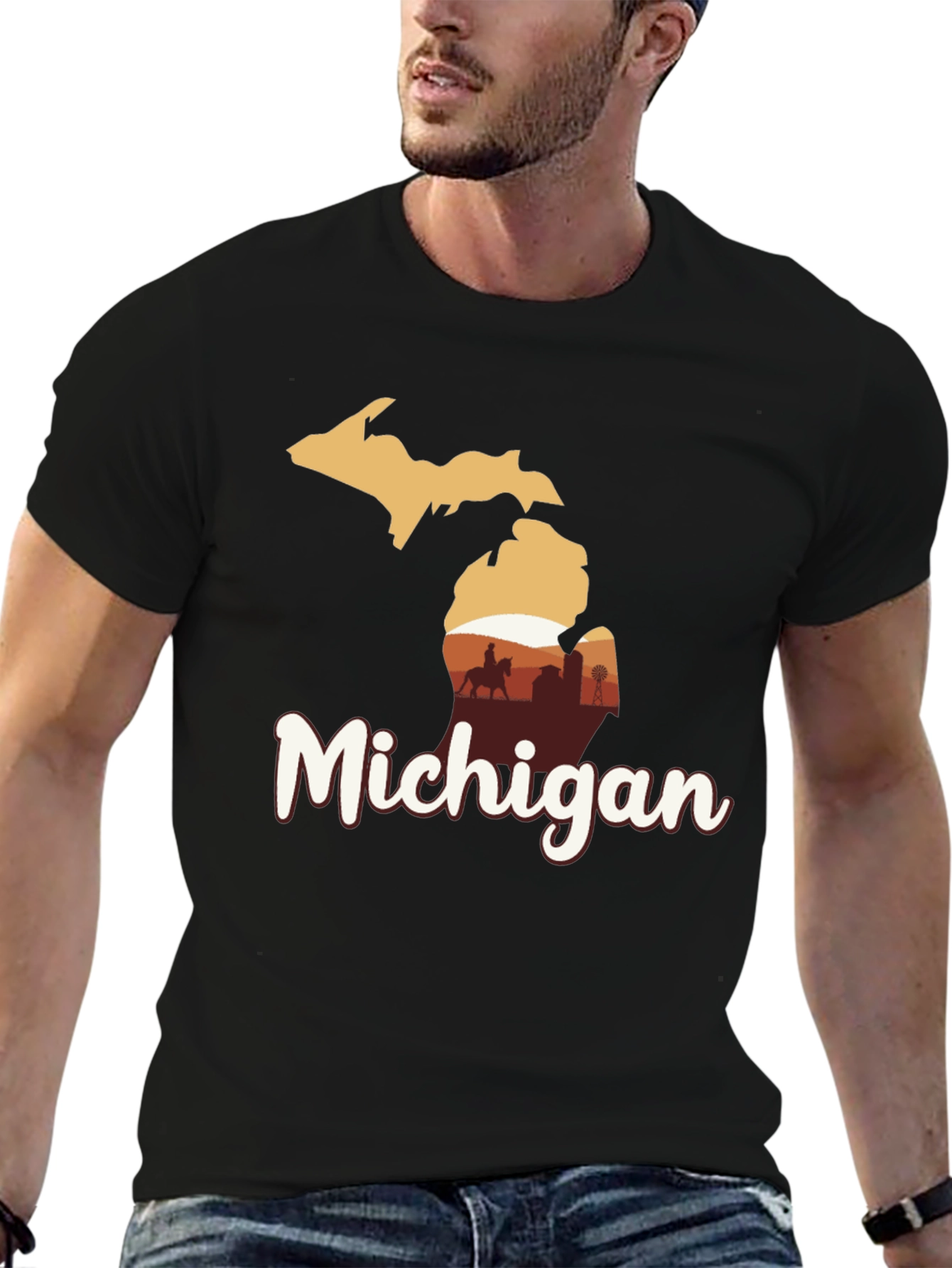 Michigan Graphic Tee - State Pride Black T-Shirt