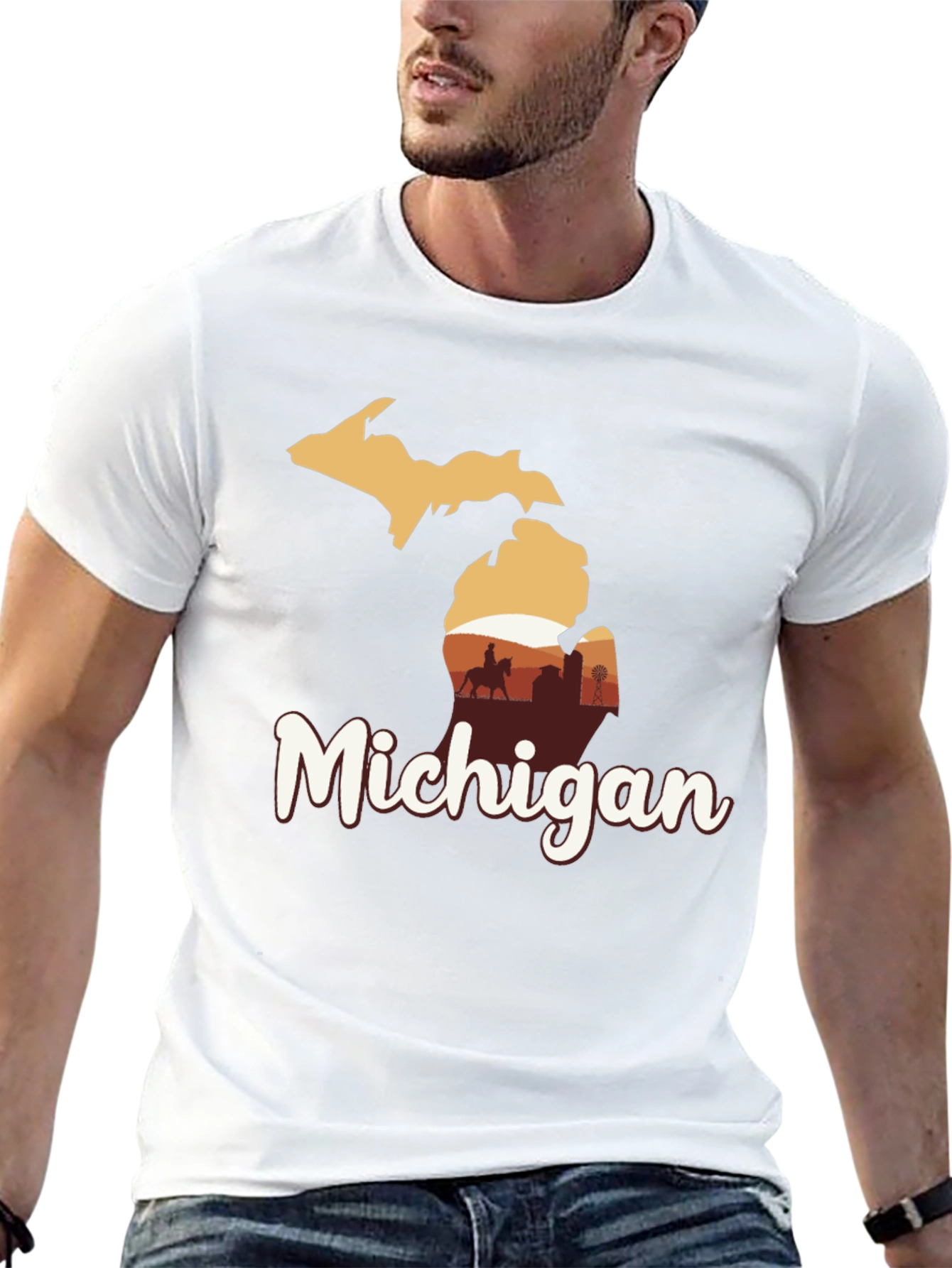 Michigan Graphic Tee - State Pride Black T-Shirt