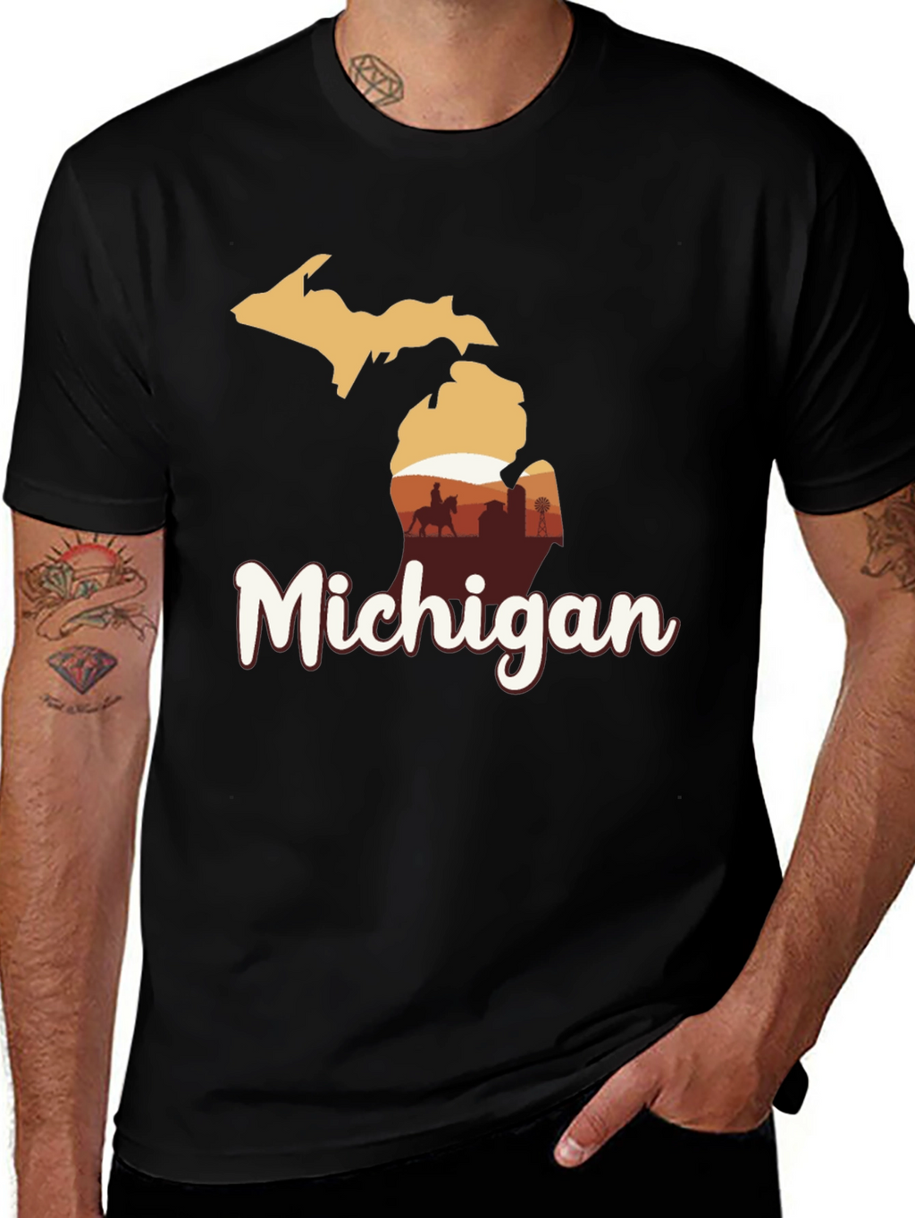 Michigan Graphic Tee - State Pride Black T-Shirt