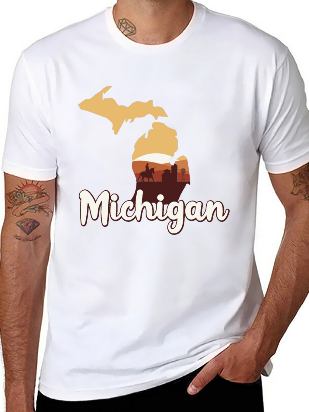 Michigan Graphic Tee - State Pride Black T-Shirt