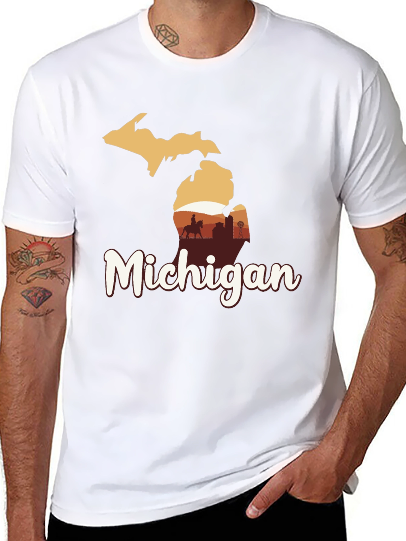 Michigan Graphic Tee - State Pride Black T-Shirt