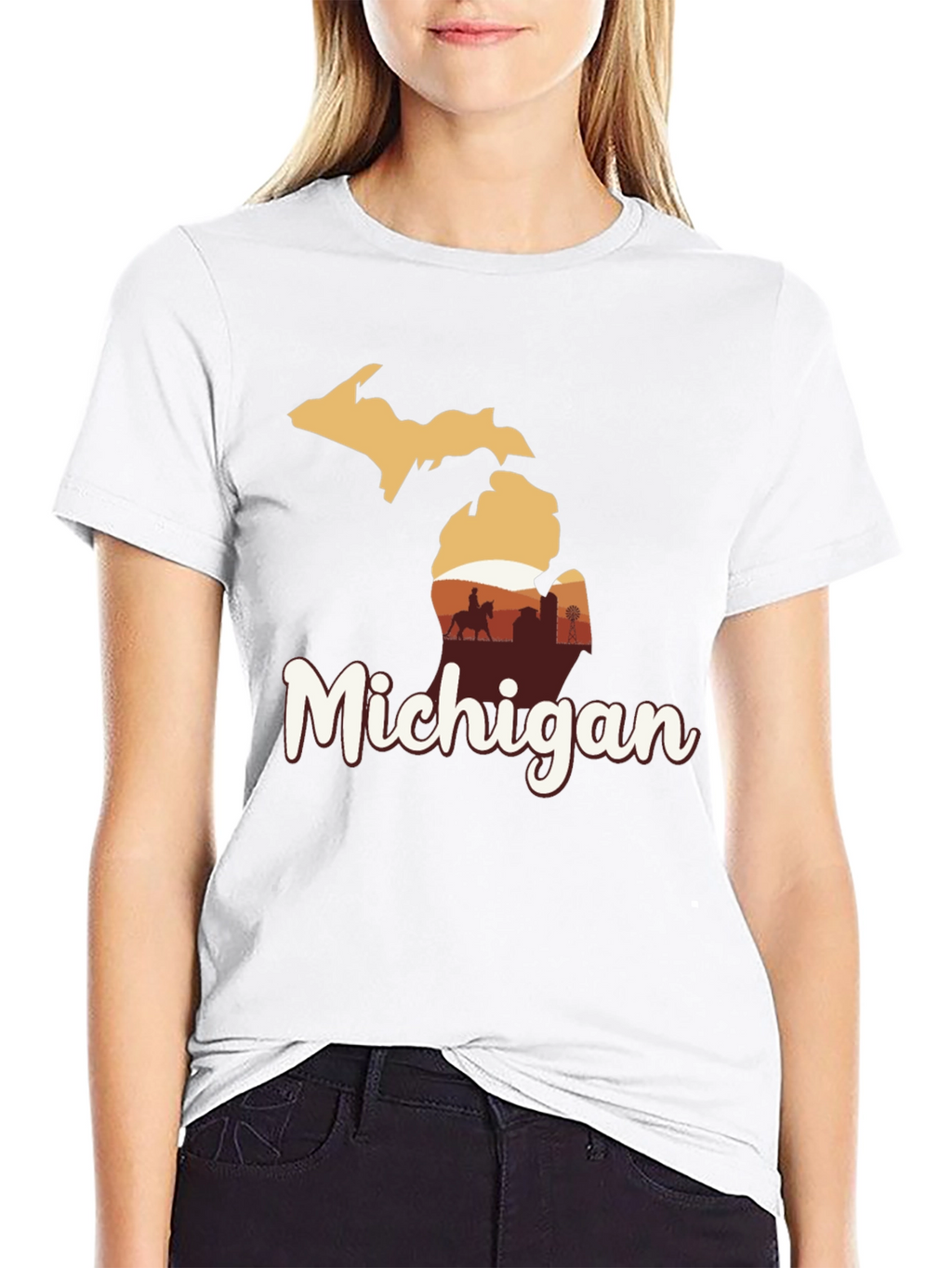Michigan Graphic Tee - State Pride Black T-Shirt