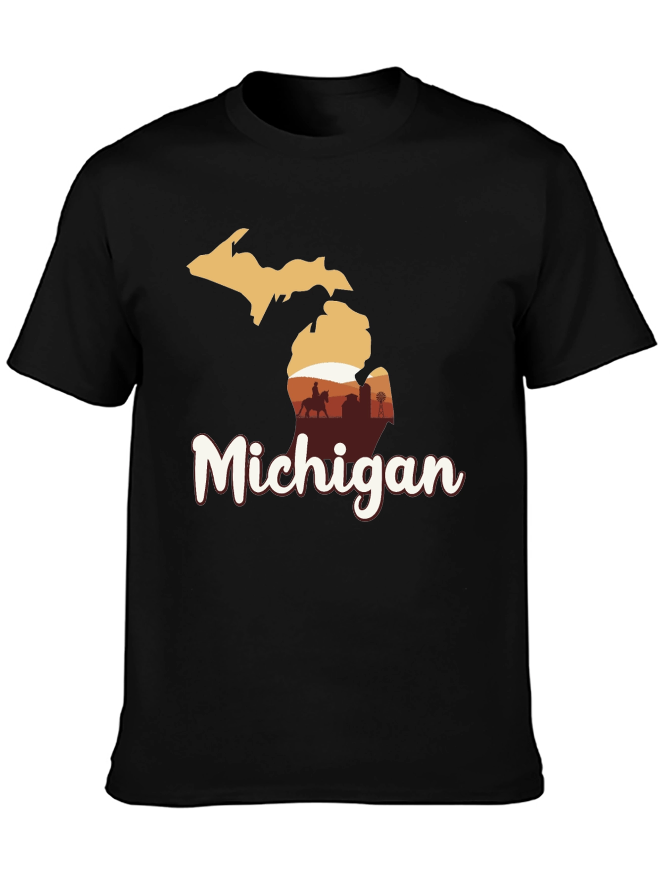 Michigan Graphic Tee - State Pride Black T-Shirt