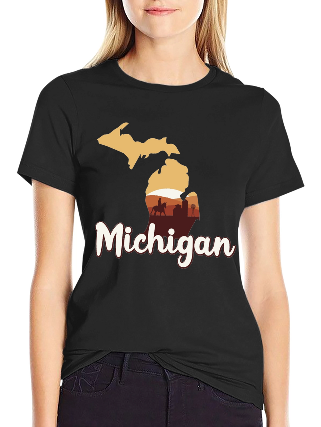Michigan Graphic Tee - State Pride Black T-Shirt