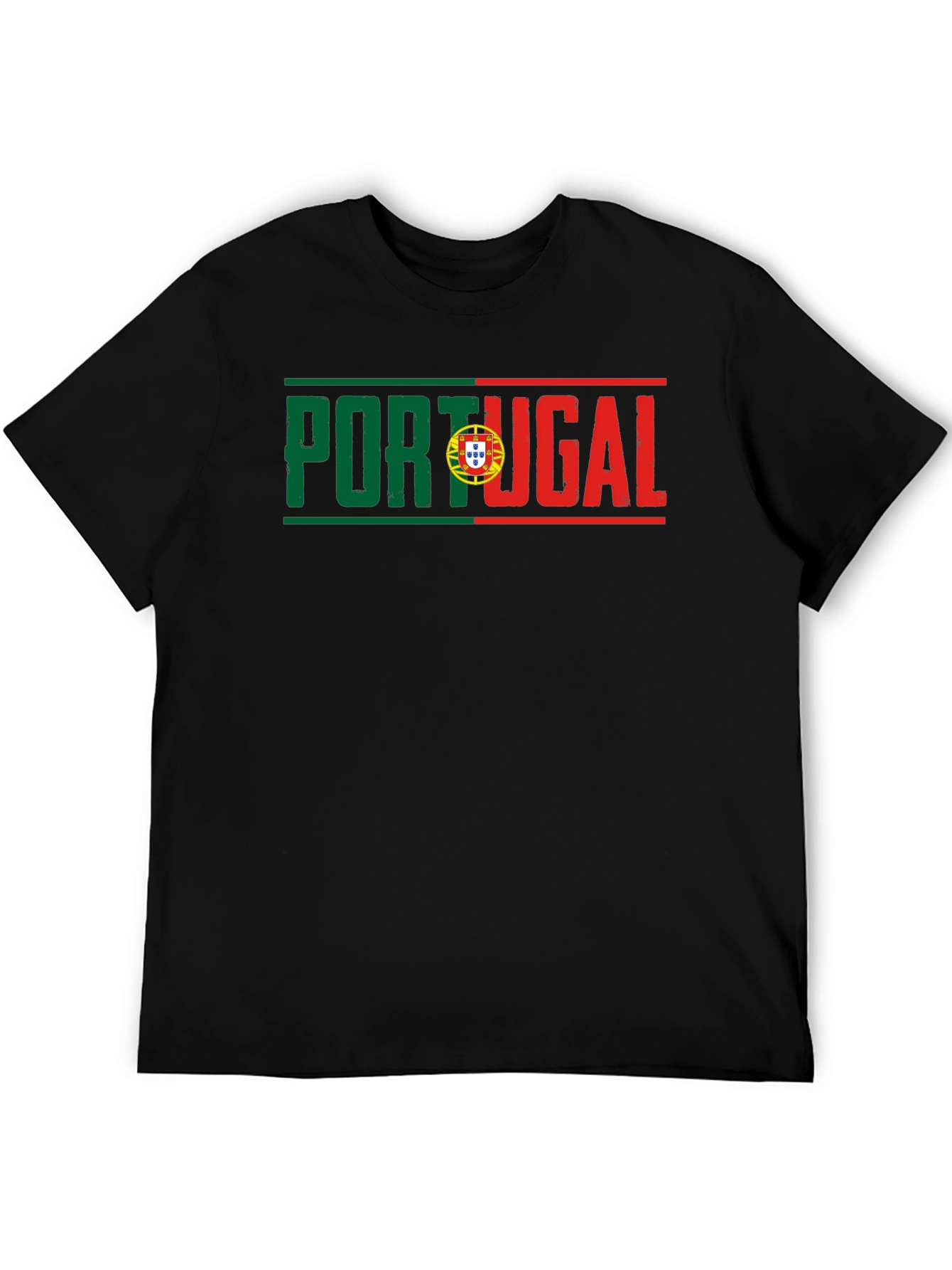 Portugal Flag T-Shirt Black Tee