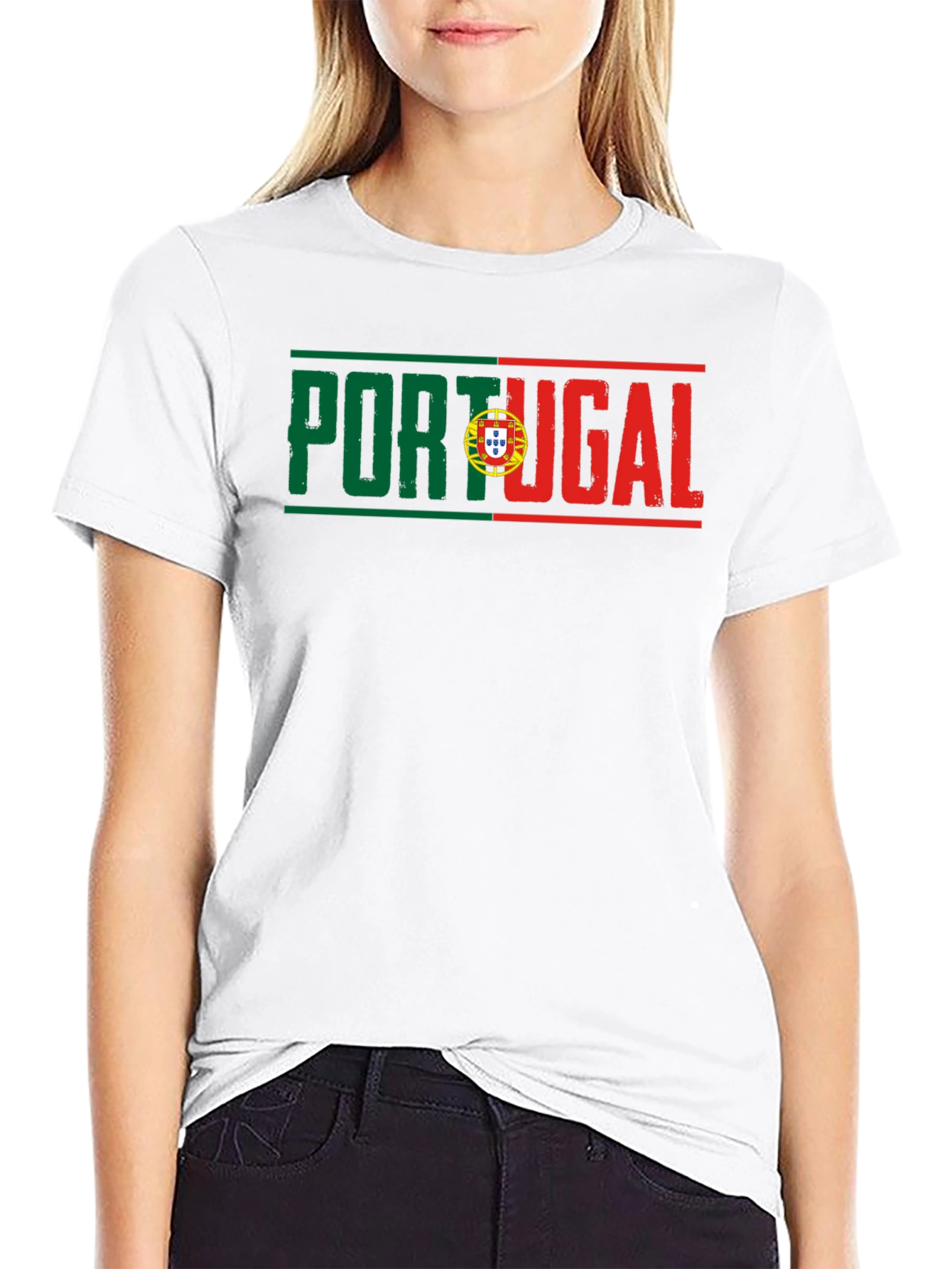 Portugal Flag T-Shirt Black Tee