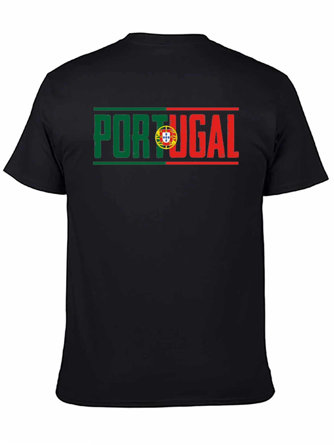 Portugal Flag T-Shirt Black Tee