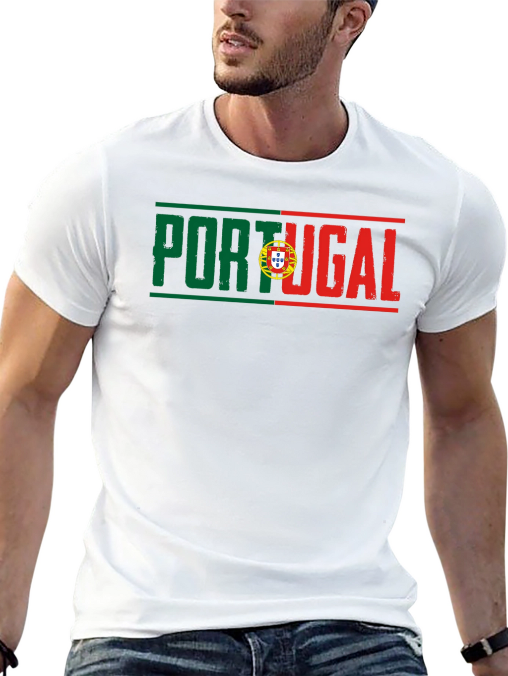 Portugal Flag T-Shirt Black Tee